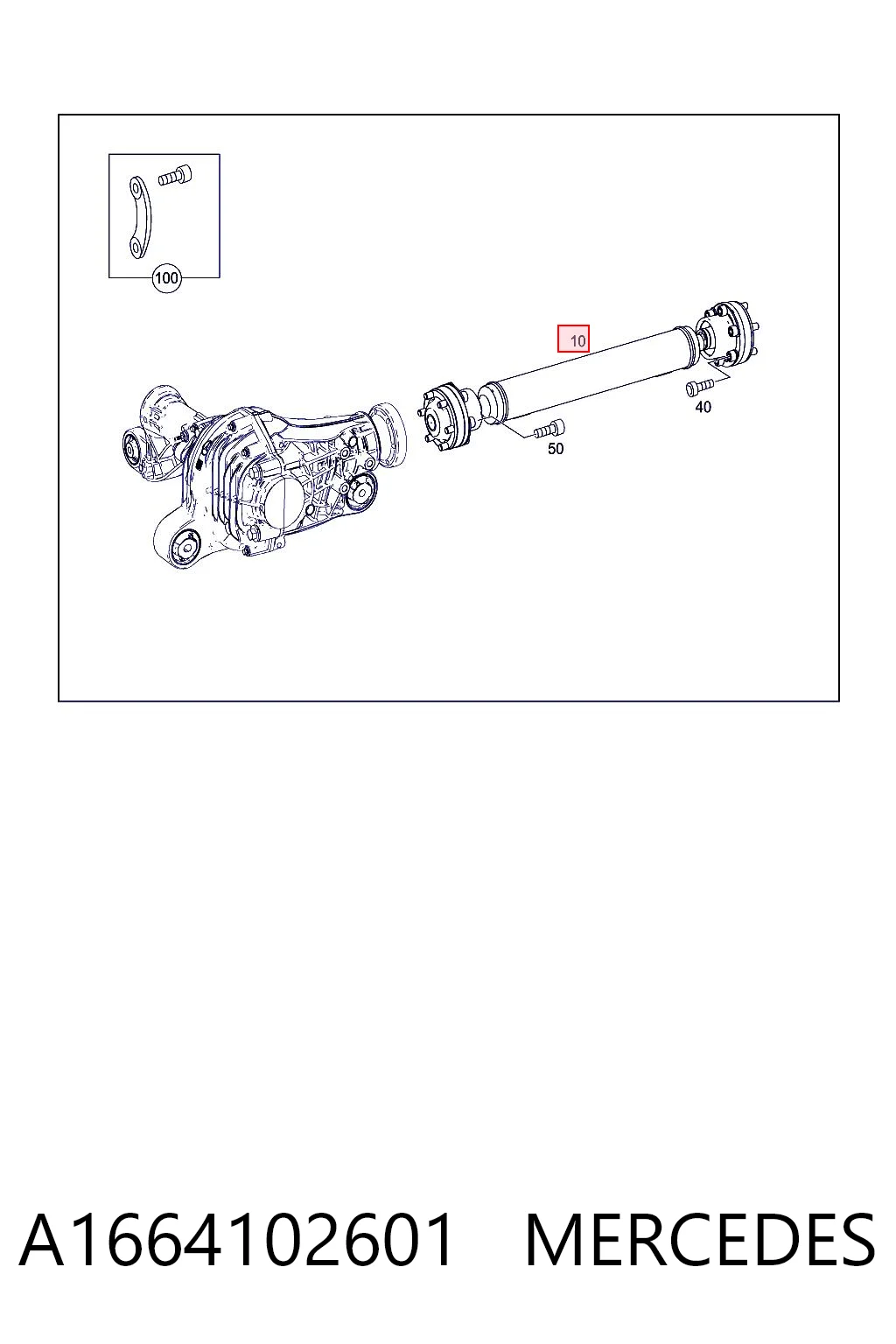 A1664102601 Mercedes Transmisión cardán, eje delantero