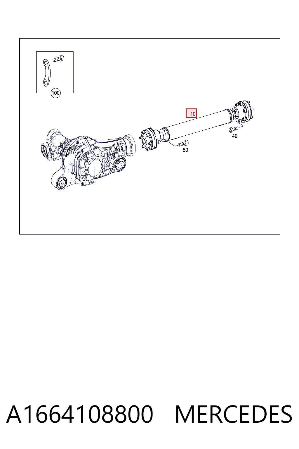 Transmisión cardán, eje delantero para Mercedes ML/GLE  C292