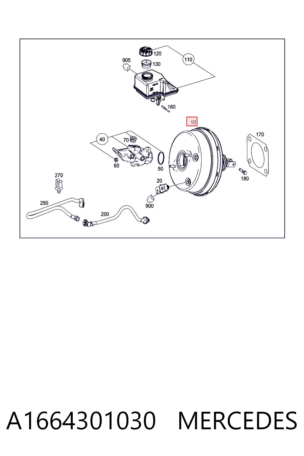 A1664301030 Mercedes Servofreno