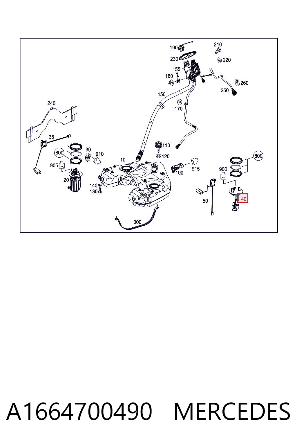 A1664700490 Mercedes Filtro de gasolina