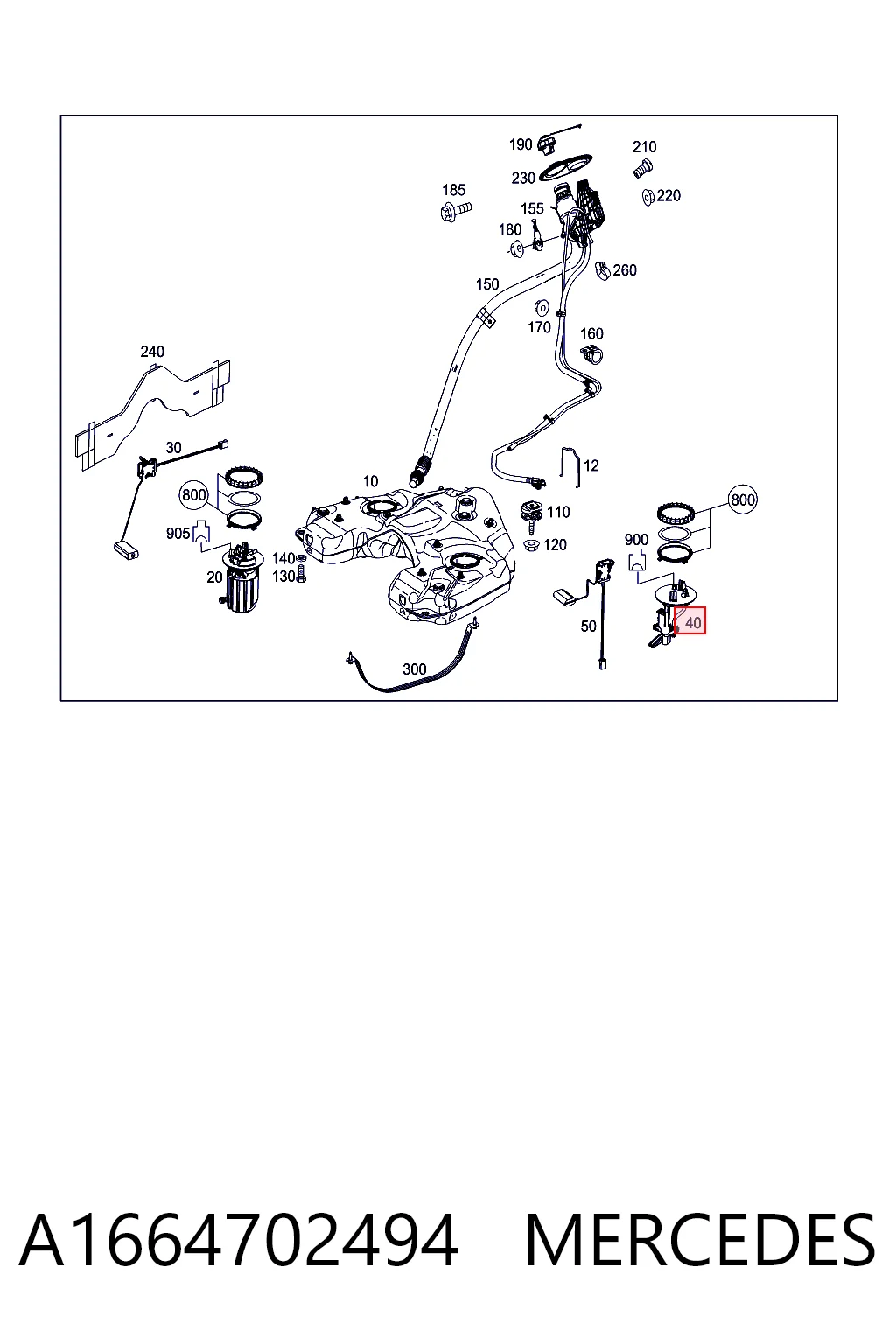 A1664702494 Mercedes Sensor de nivel de combustible izquierdo