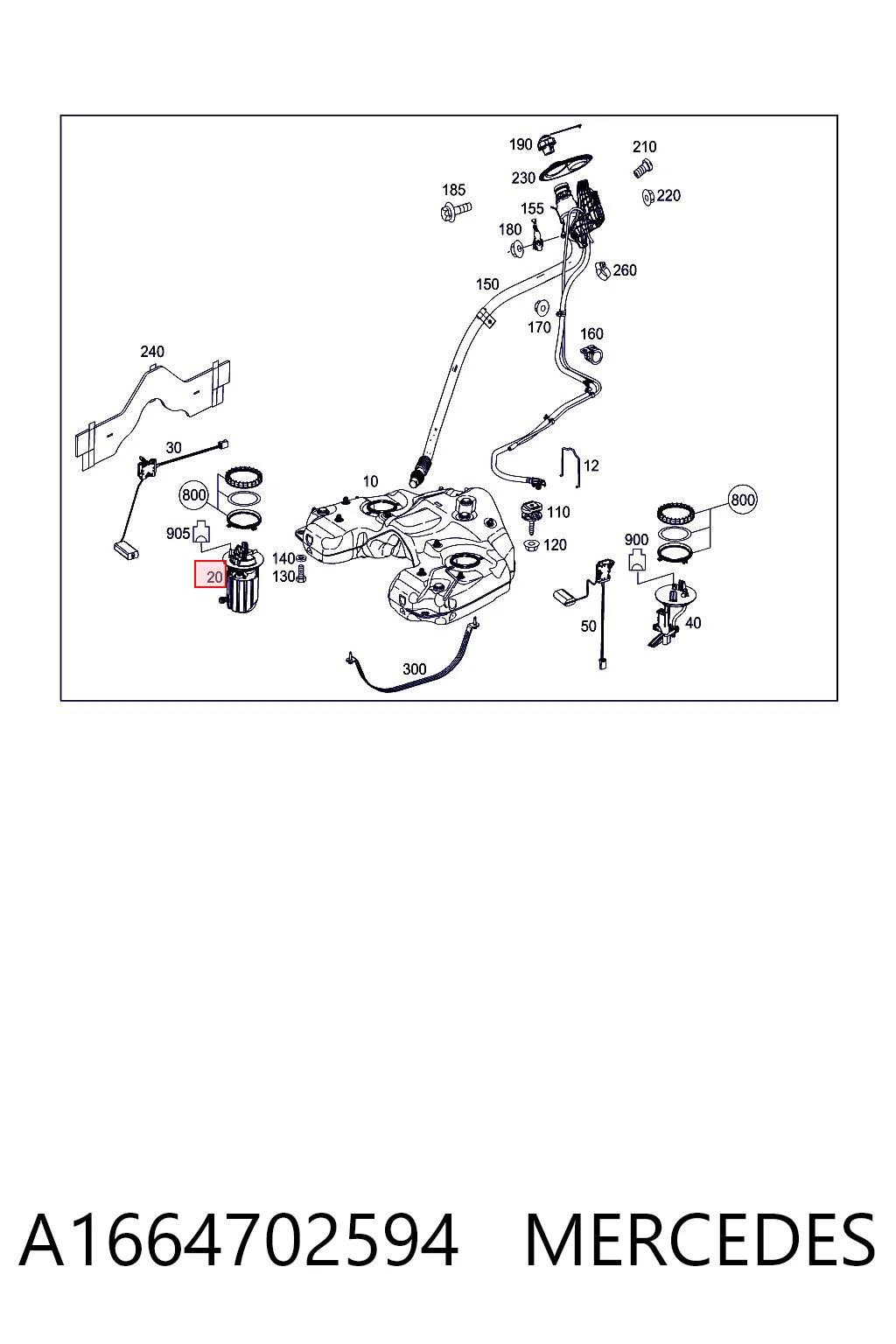 A1664702594 Mercedes Módulo de alimentación de combustible