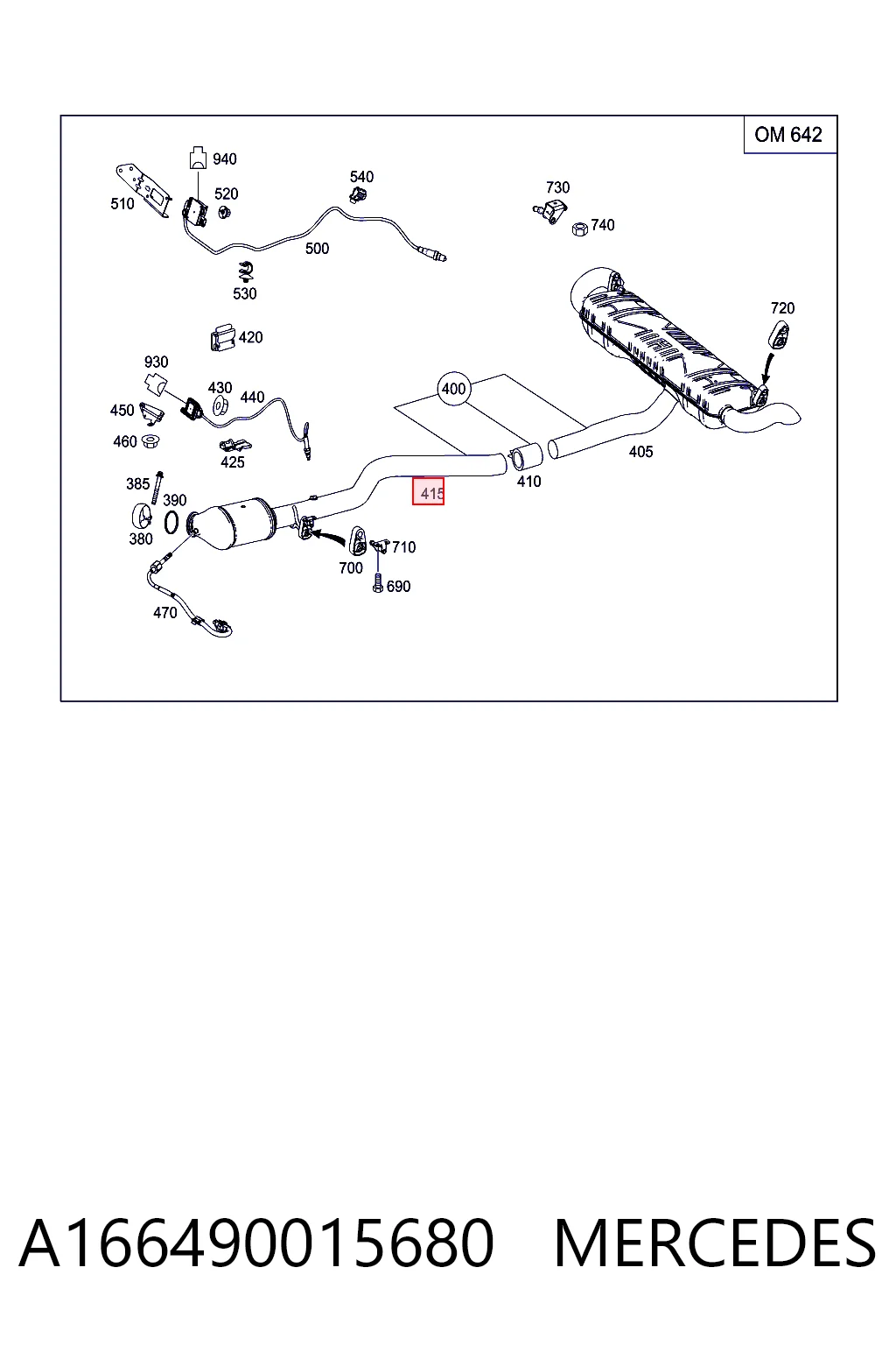 Comprar Silenciador central Mercedes ML/GLE  W166 a bajo precio