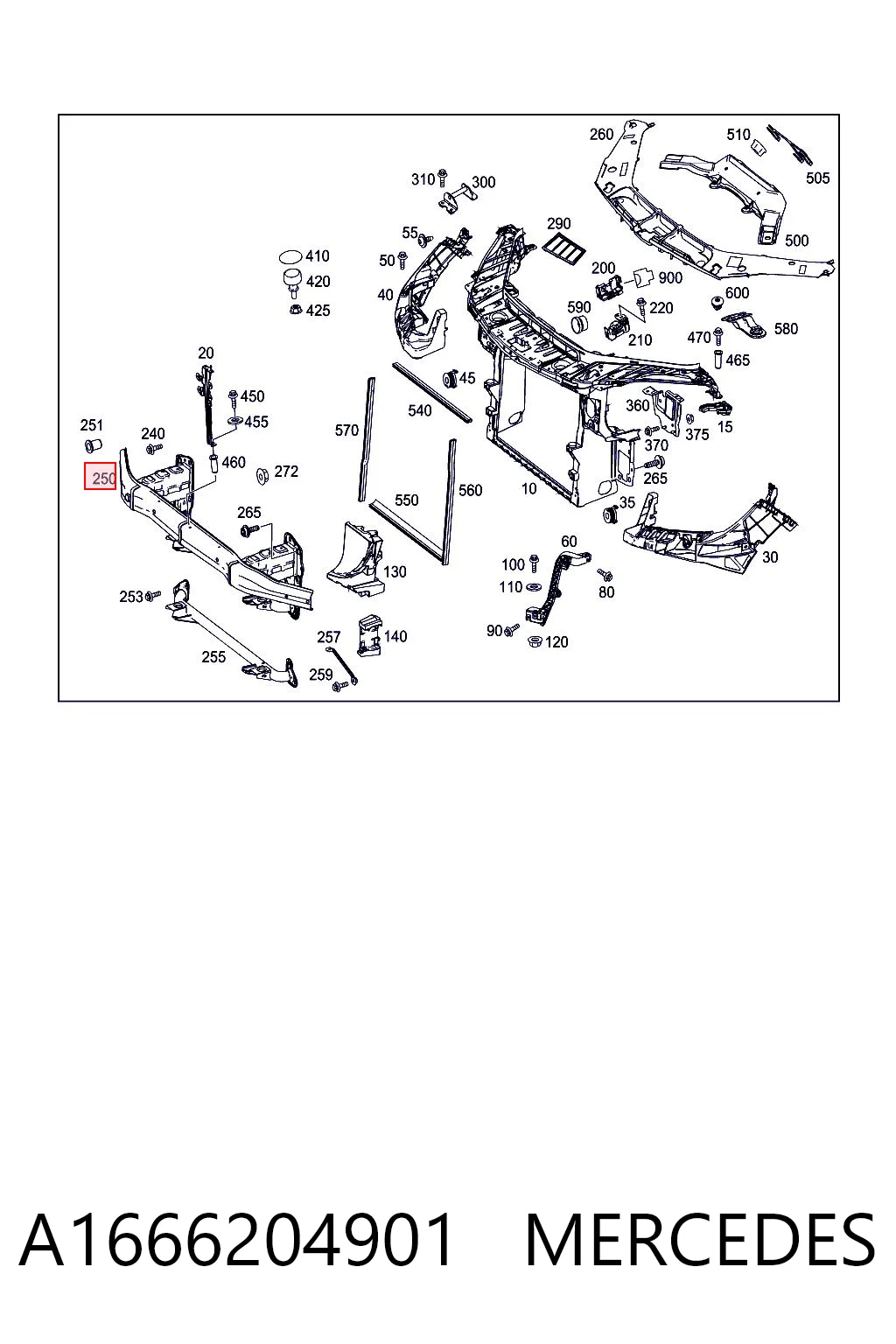 Comprar Refuerzo de parachoques delantero Mercedes ML/GLE  W166 a bajo precio