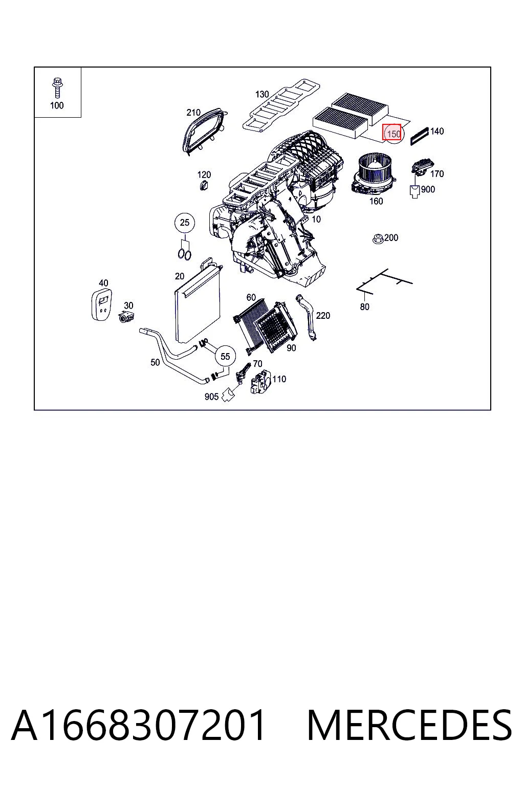 A1668307201 Mercedes Filtro antipolen