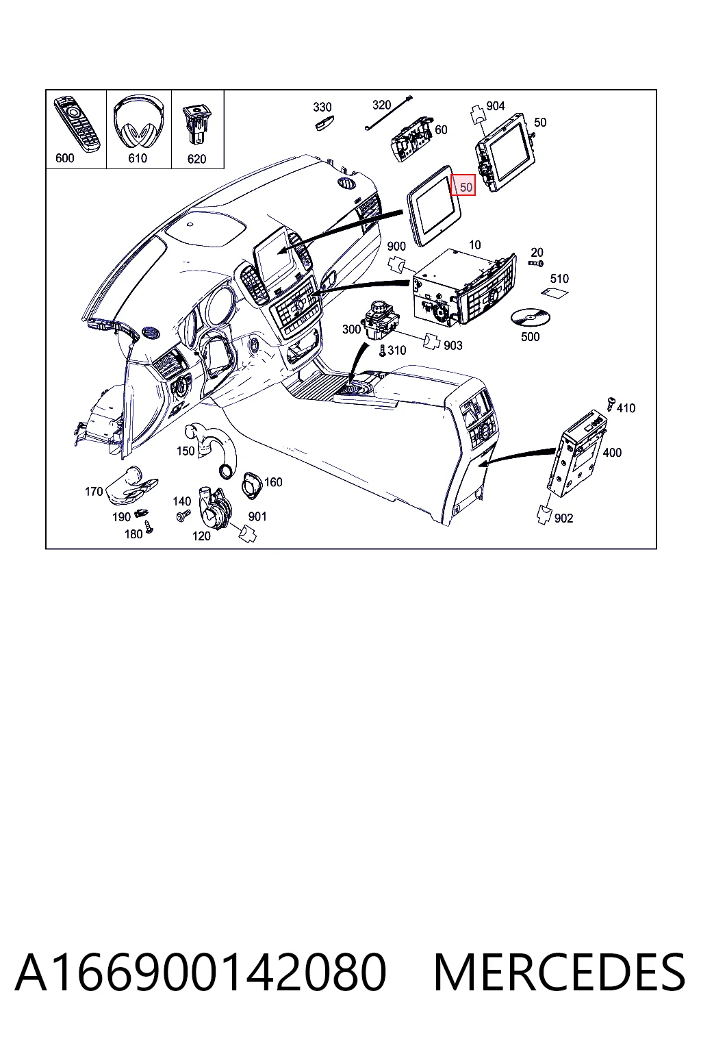 Pantalla multifuncion para Mercedes ML/GLE  W166