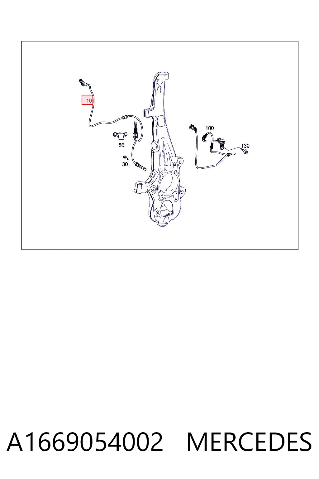 A1669054002 Mercedes Sensor de rueda abs