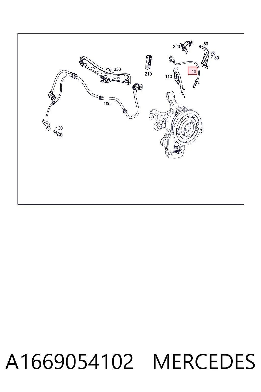 A1669054102 Mercedes Sensor ABS trasero