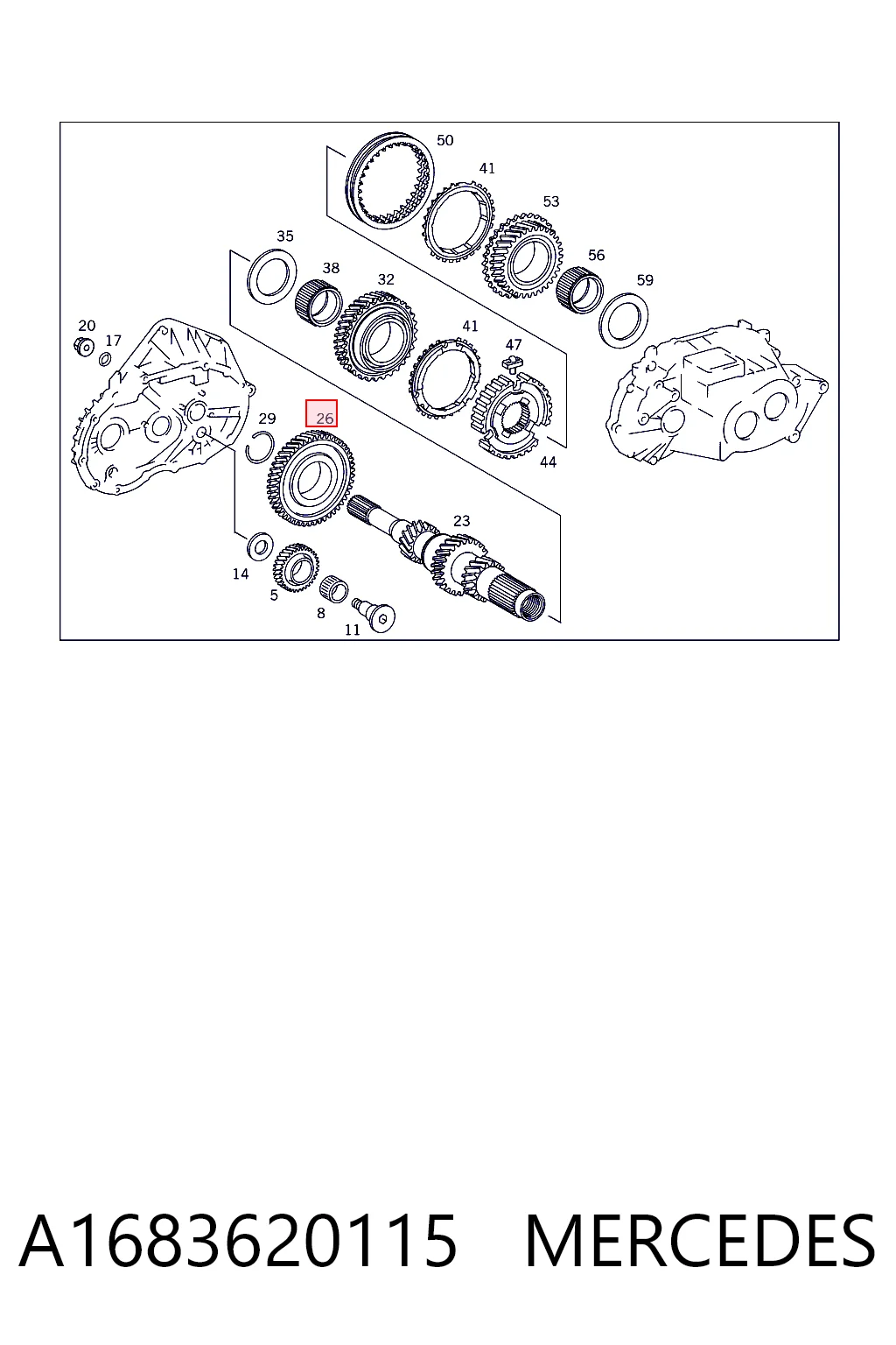 Comprar Piñón conductor de quinta velocidad Mercedes A W168 a bajo precio