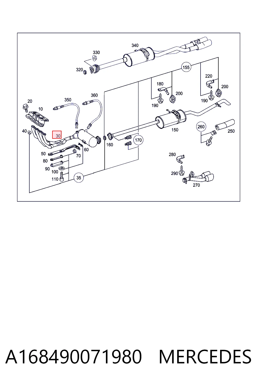 Catalizador para Mercedes A W168