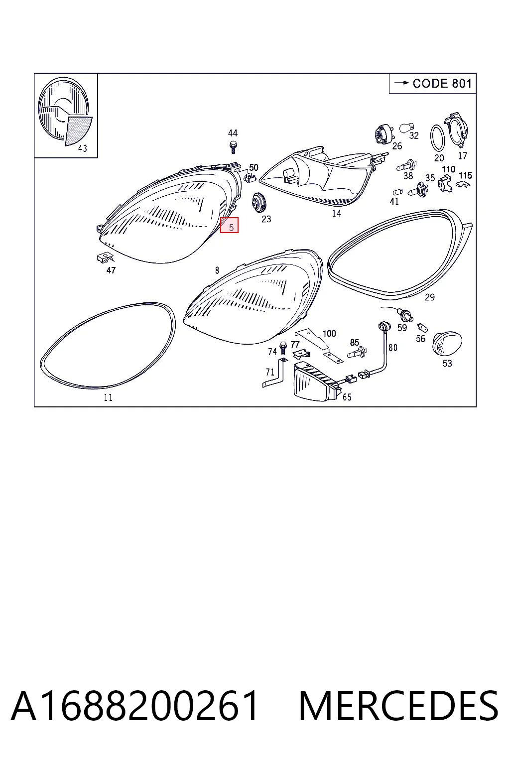 Comprar Faro derecho Mercedes A  W168