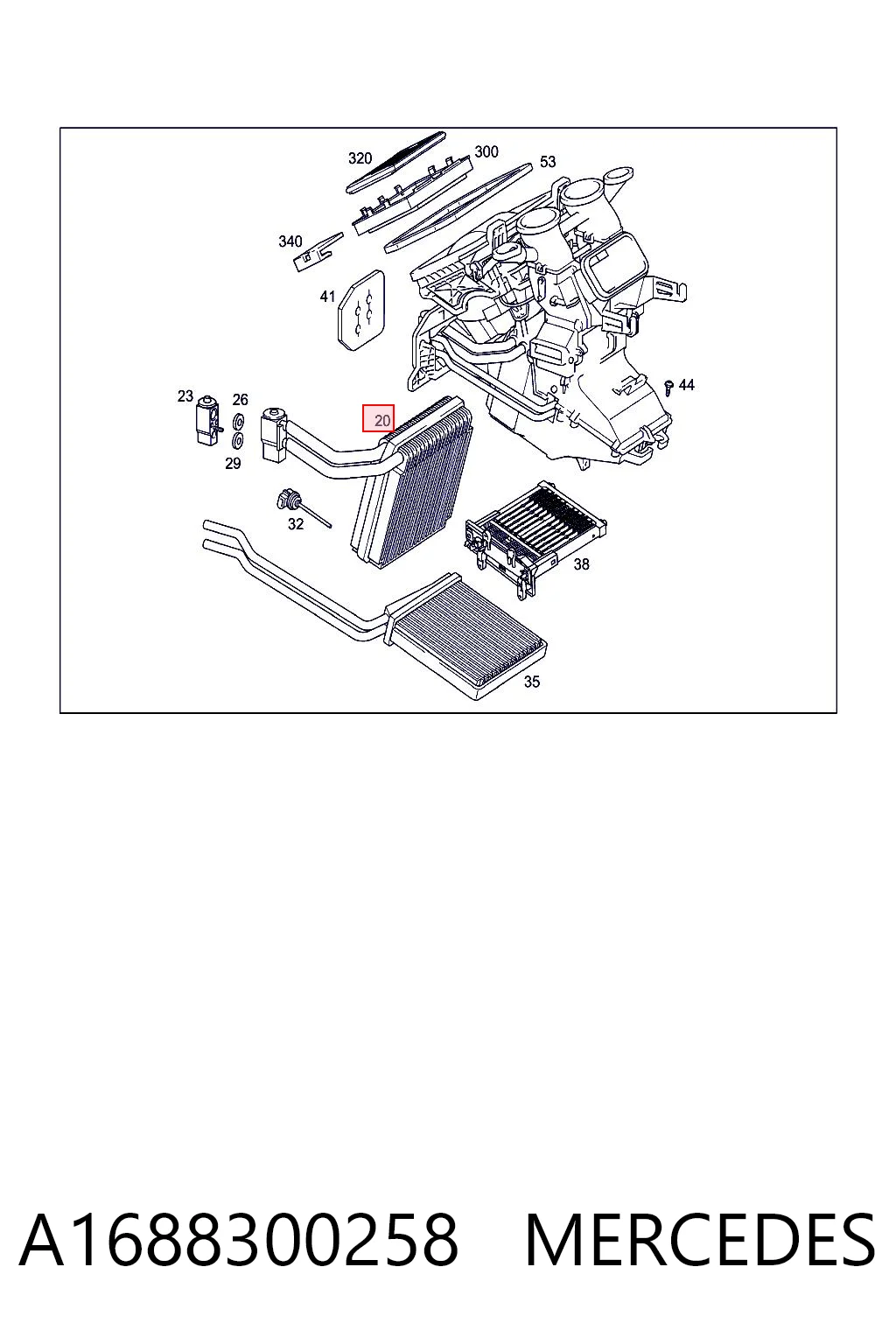 Evaporador, aire acondicionado Mercedes A  (1997-2004)