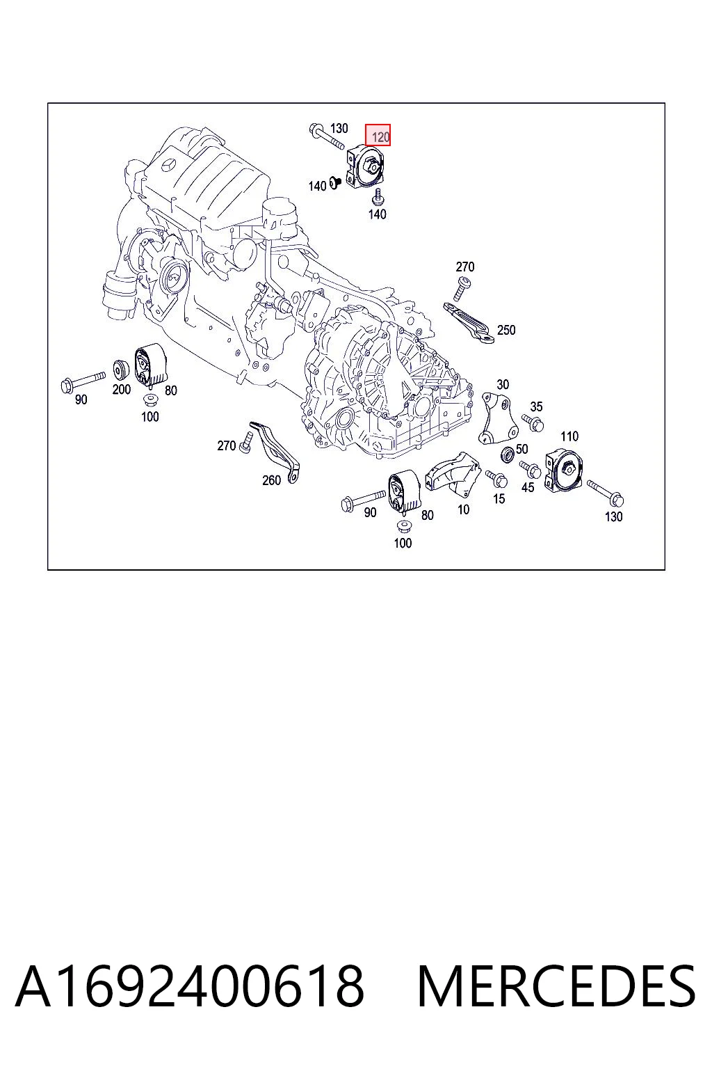 A1692400618 Mercedes Taco de motor
