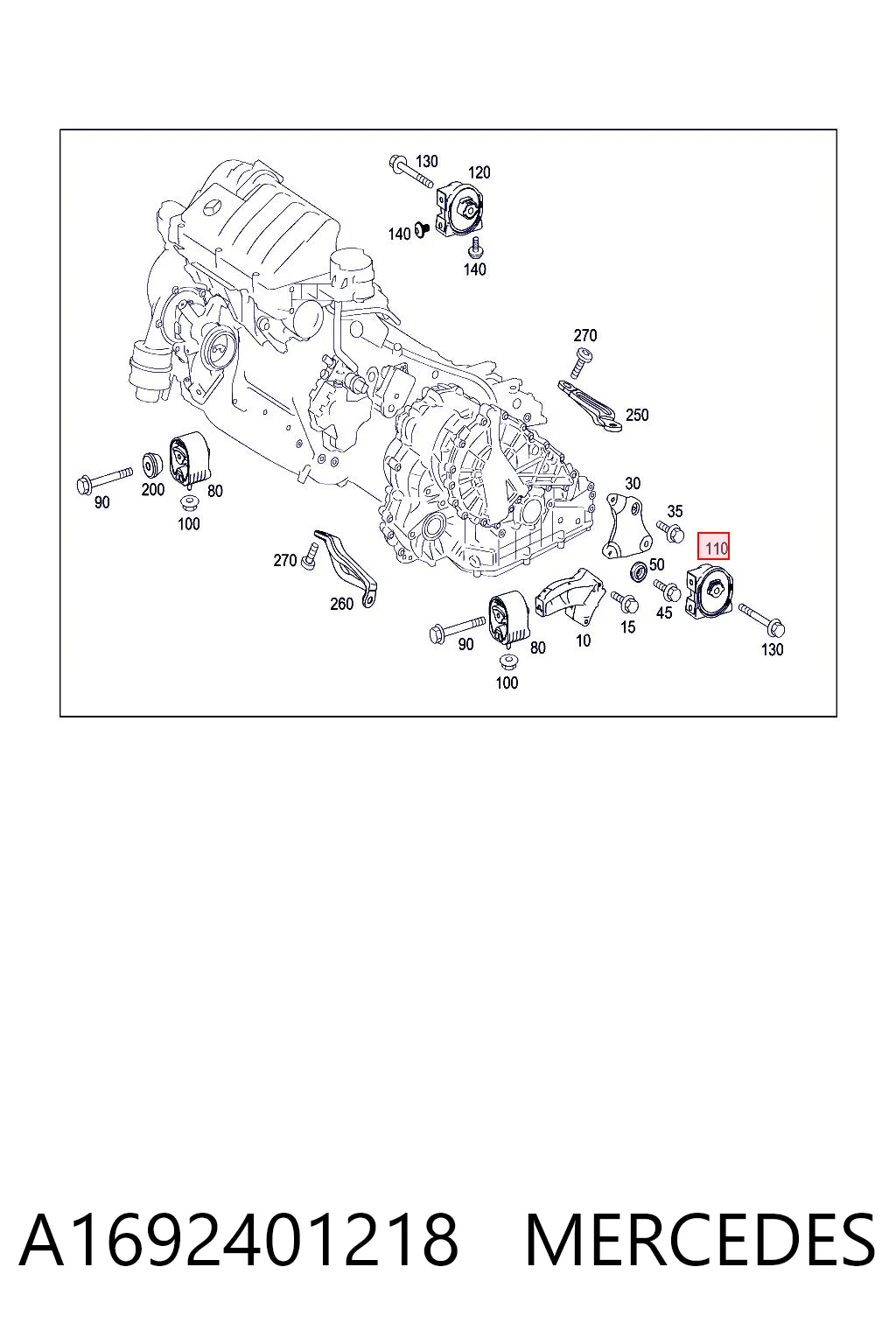 A1692401218 Mercedes Soporte de caja de velocidades