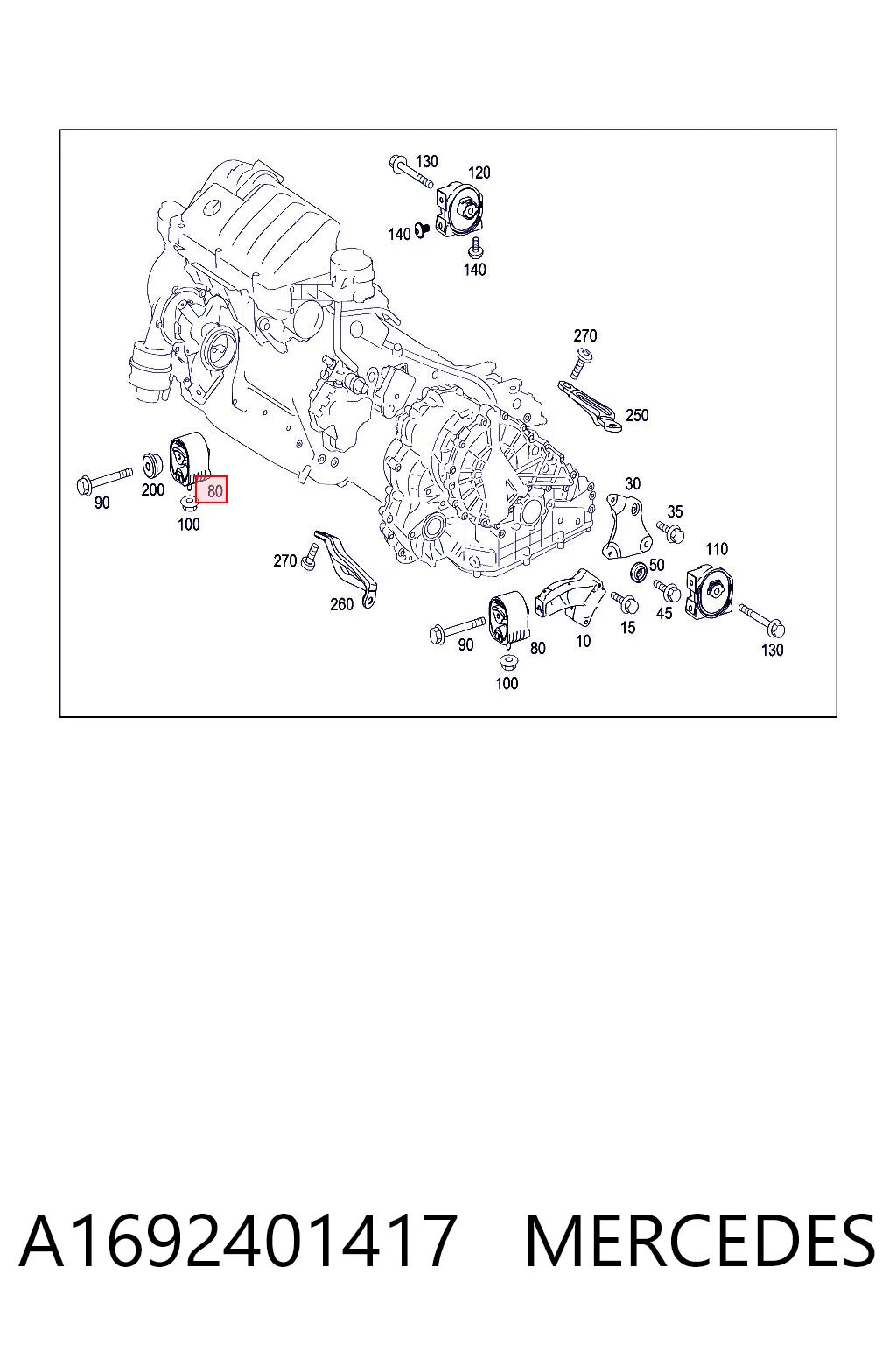 A1692401417 Mercedes Soportes de motor delantero