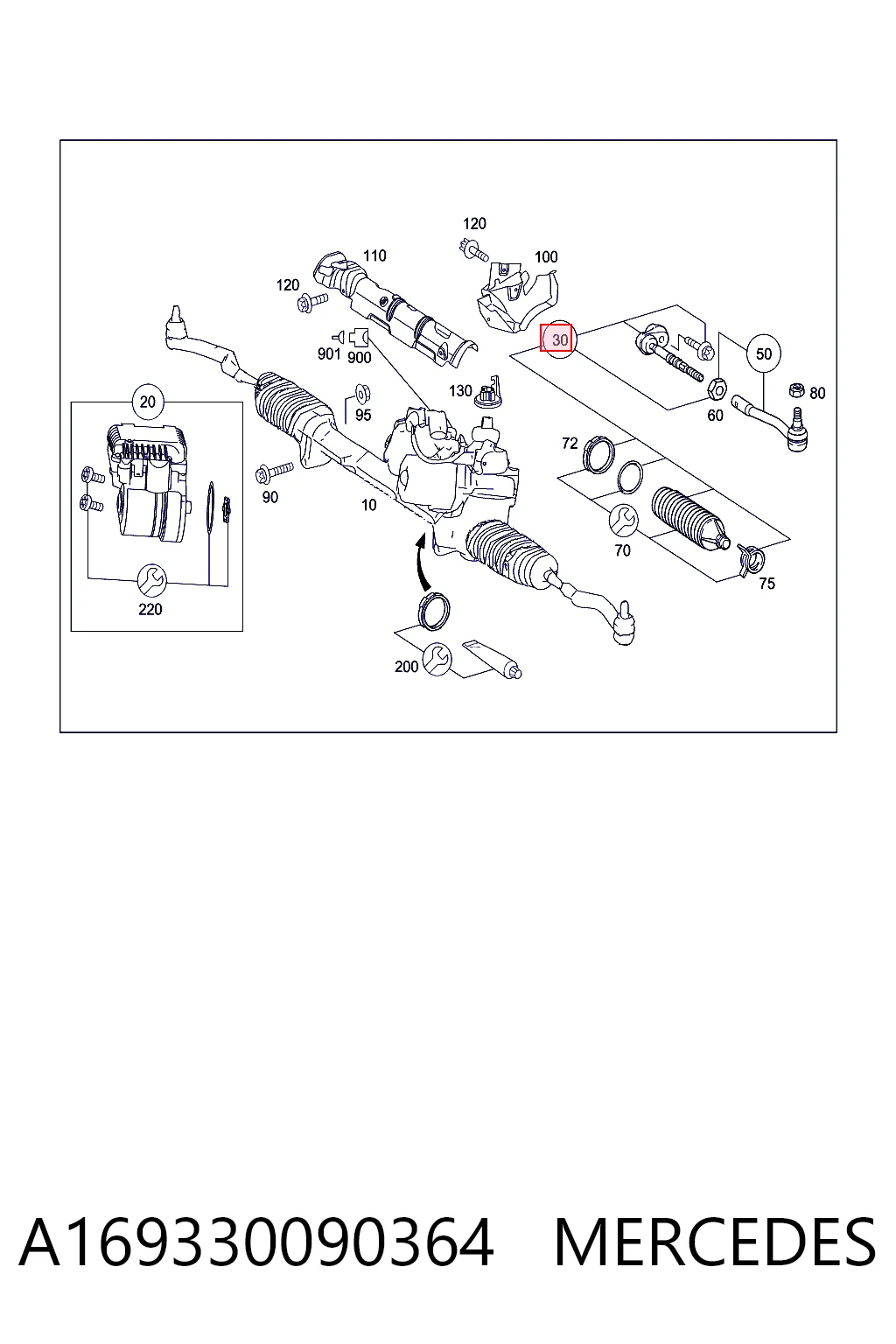Bieleta de direccion para Mercedes A  (W169)