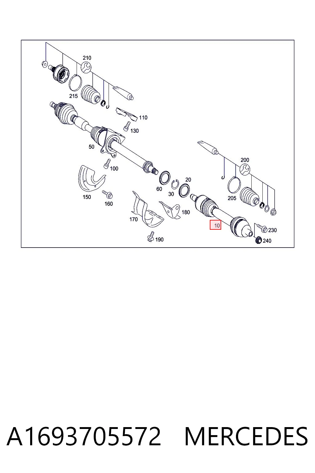 A1693705572 Mercedes Semieje delantero izquierdo