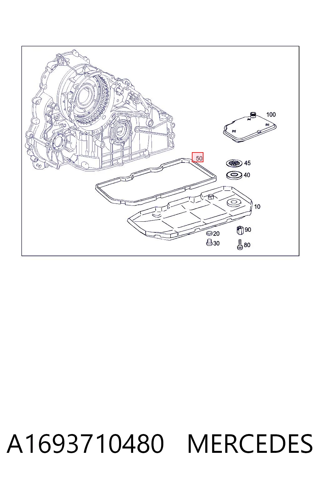 A1693710480 Mercedes Junta del cárter de aceite de la caja de cambios