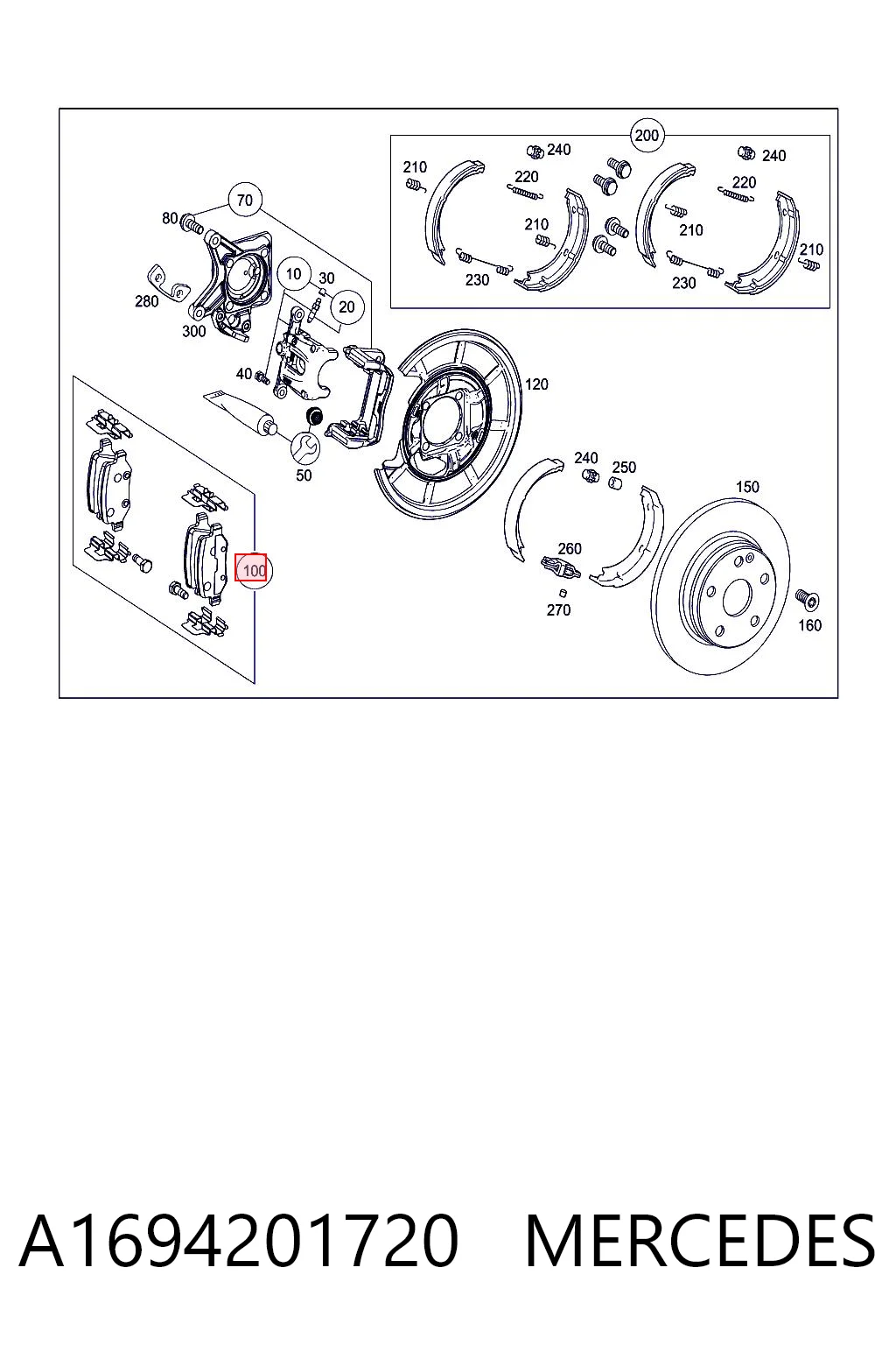 A1694201720 Mercedes Pastillas freno traseras
