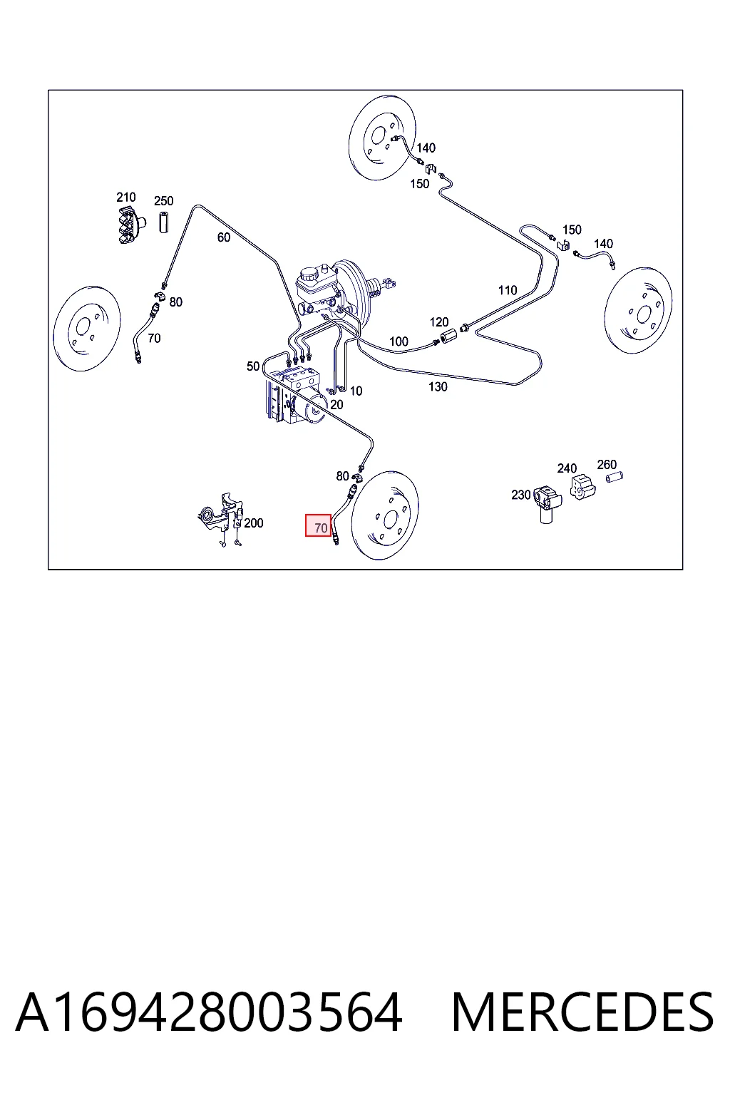 Precio del repuesto Tubo flexible de frenos delantero A  hatchback