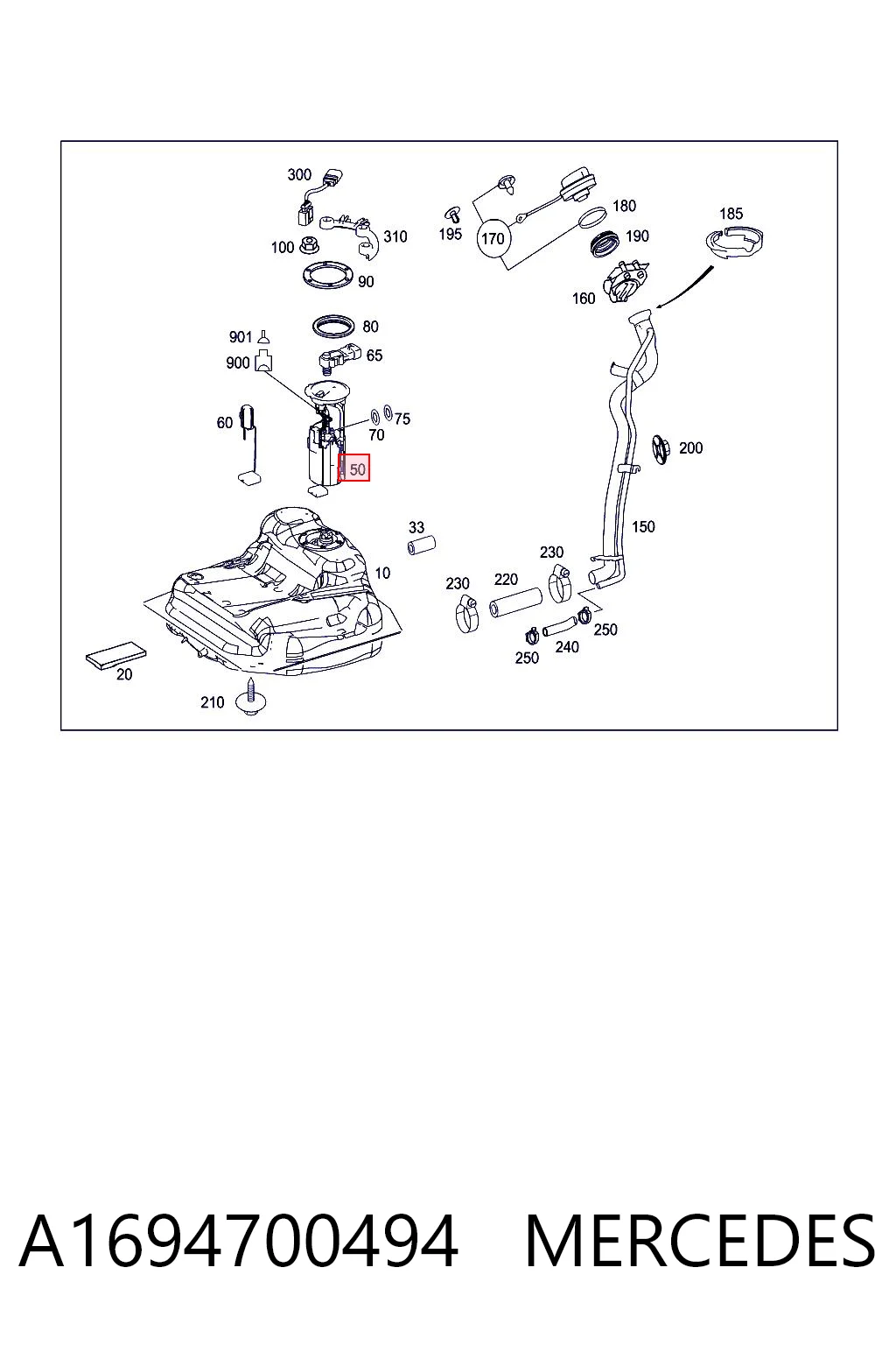 A1694700494 Mercedes Módulo de alimentación de combustible
