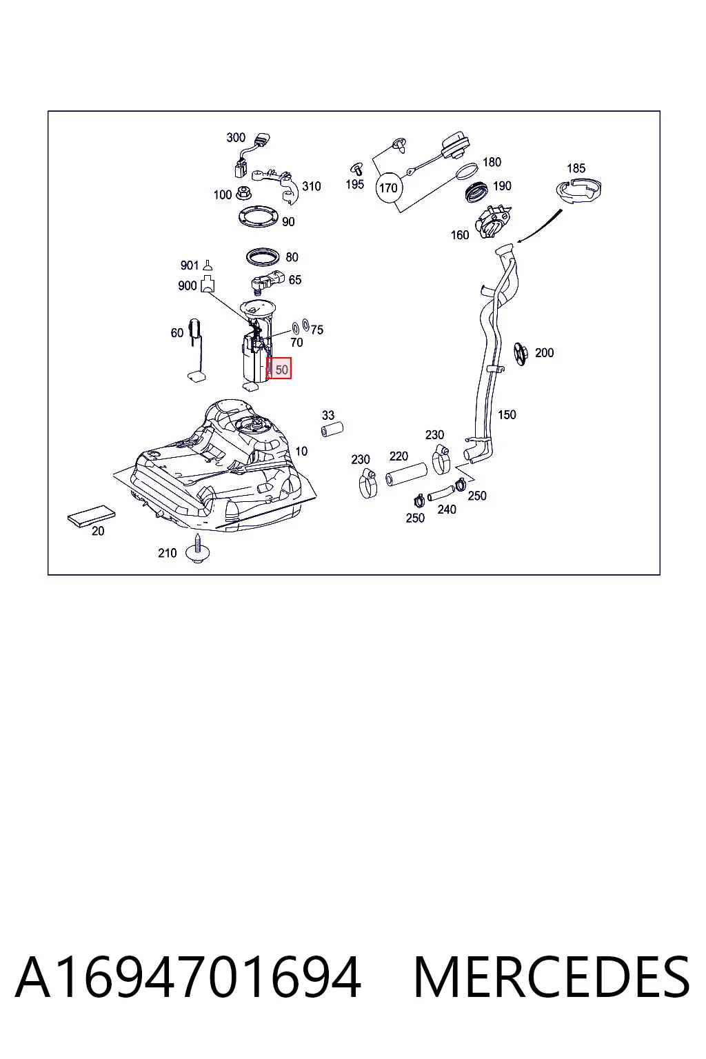 A1694701694 Mercedes Módulo de alimentación de combustible
