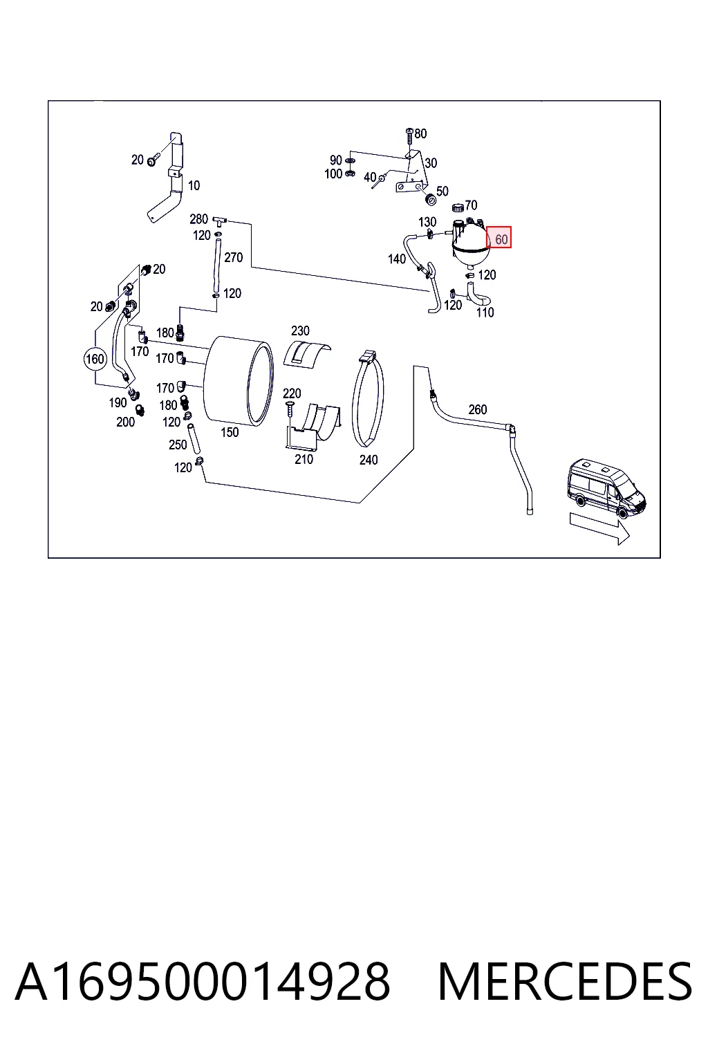 Vaso de expansión para Mercedes Sprinter 906