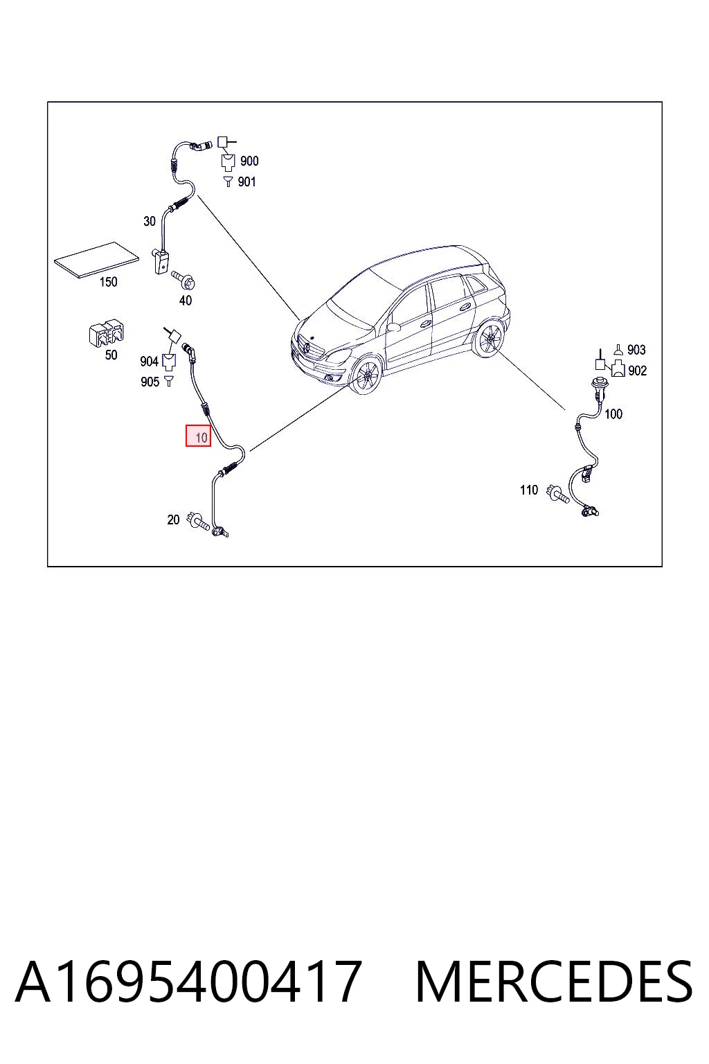 A1695400417 Mercedes Sensor de rueda abs