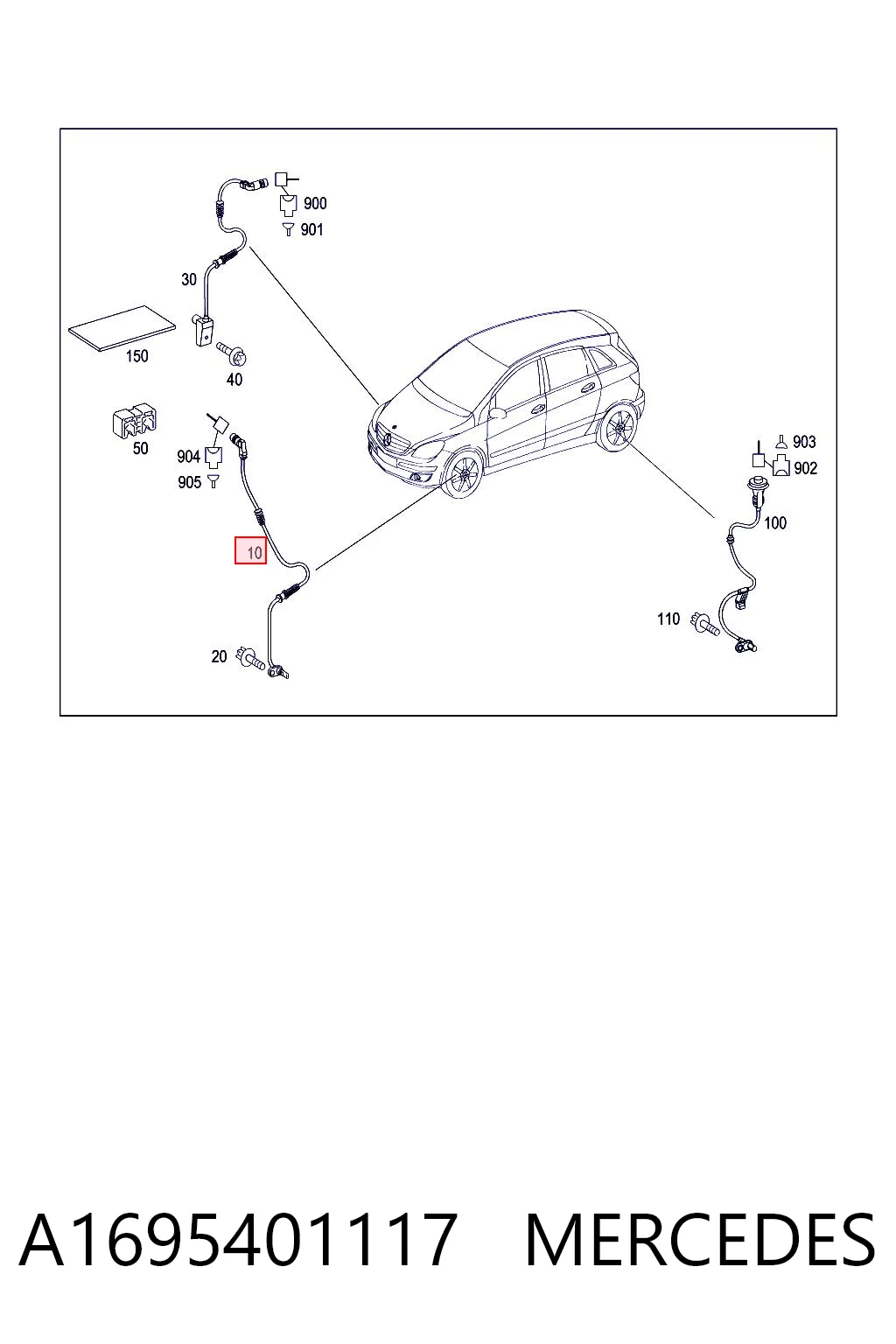 Sensor de freno, delantero Mercedes A  (W169)