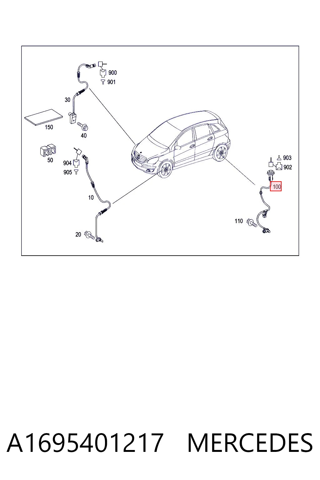 A1695401217 Mercedes Sensor de freno, trasero