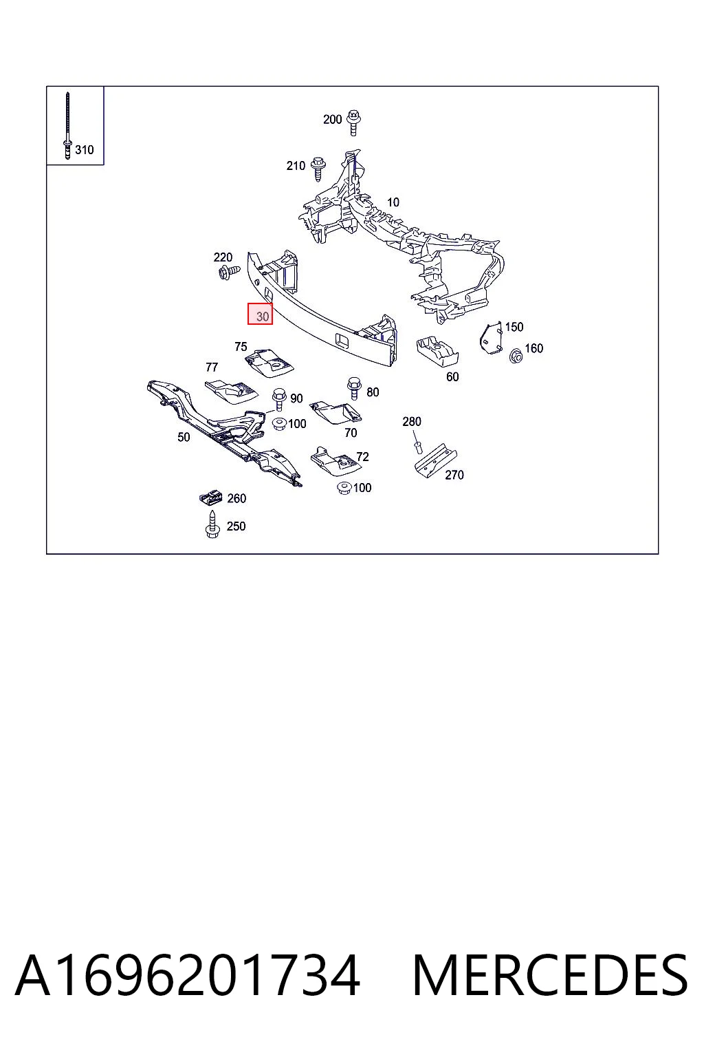 Comprar Refuerzo de parachoques delantero Mercedes B  W245 a bajo precio