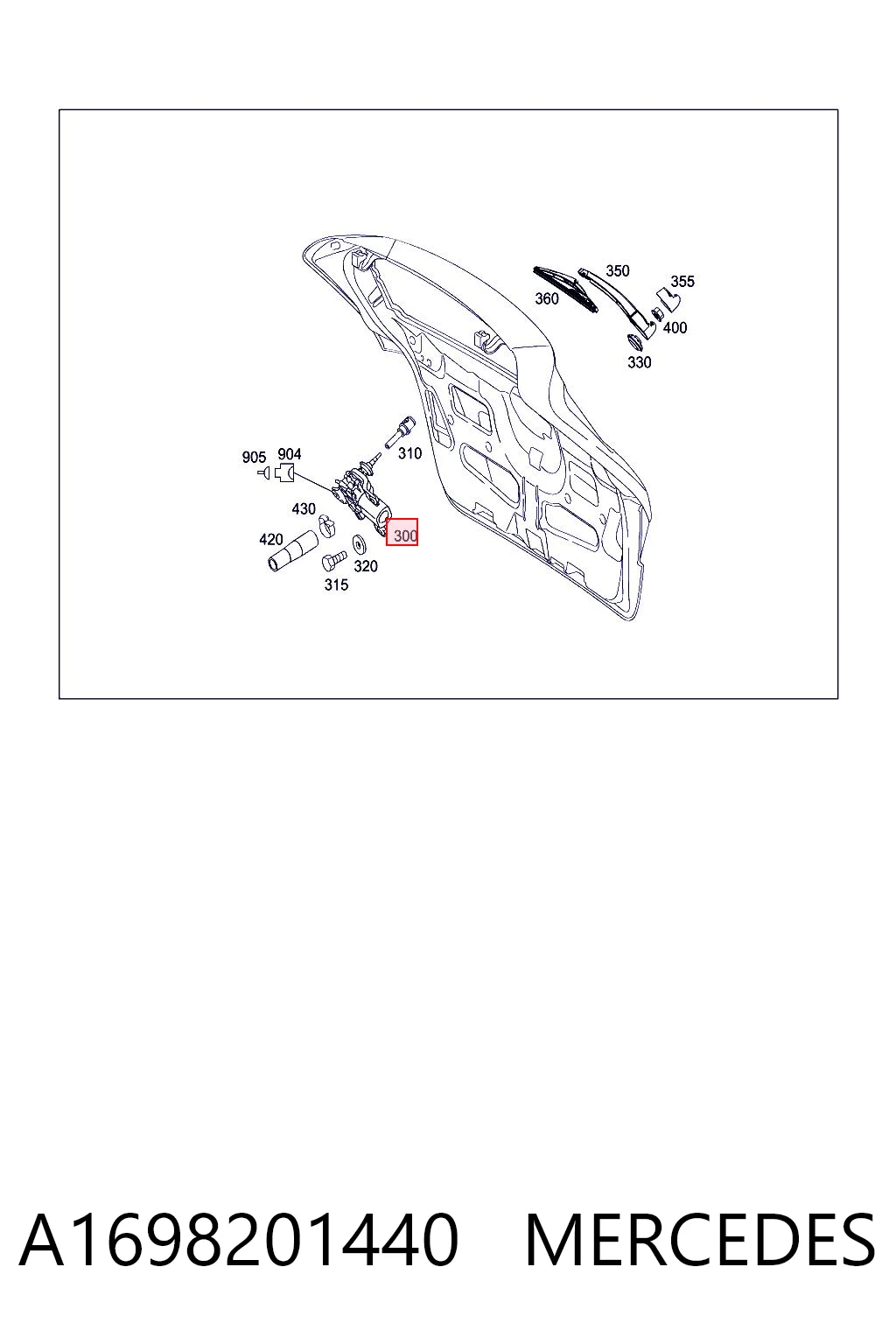 A1698201440 Mercedes Motor del limpiaparabrisas trasero