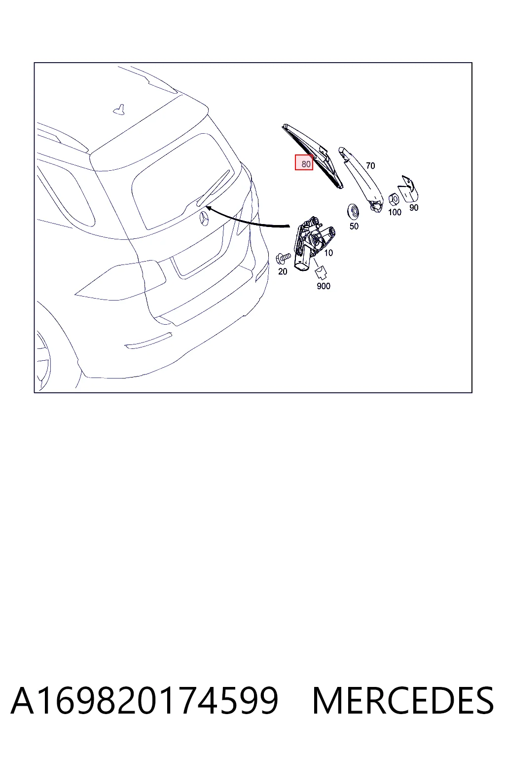 Limpiaparabrisas posterior Mercedes ML/GLE  SUV comprar en España