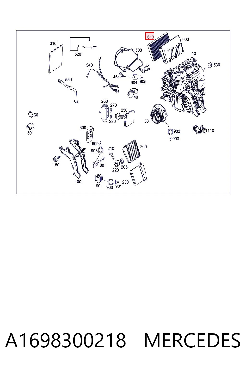 A1698300218 Mercedes Filtro antipolen