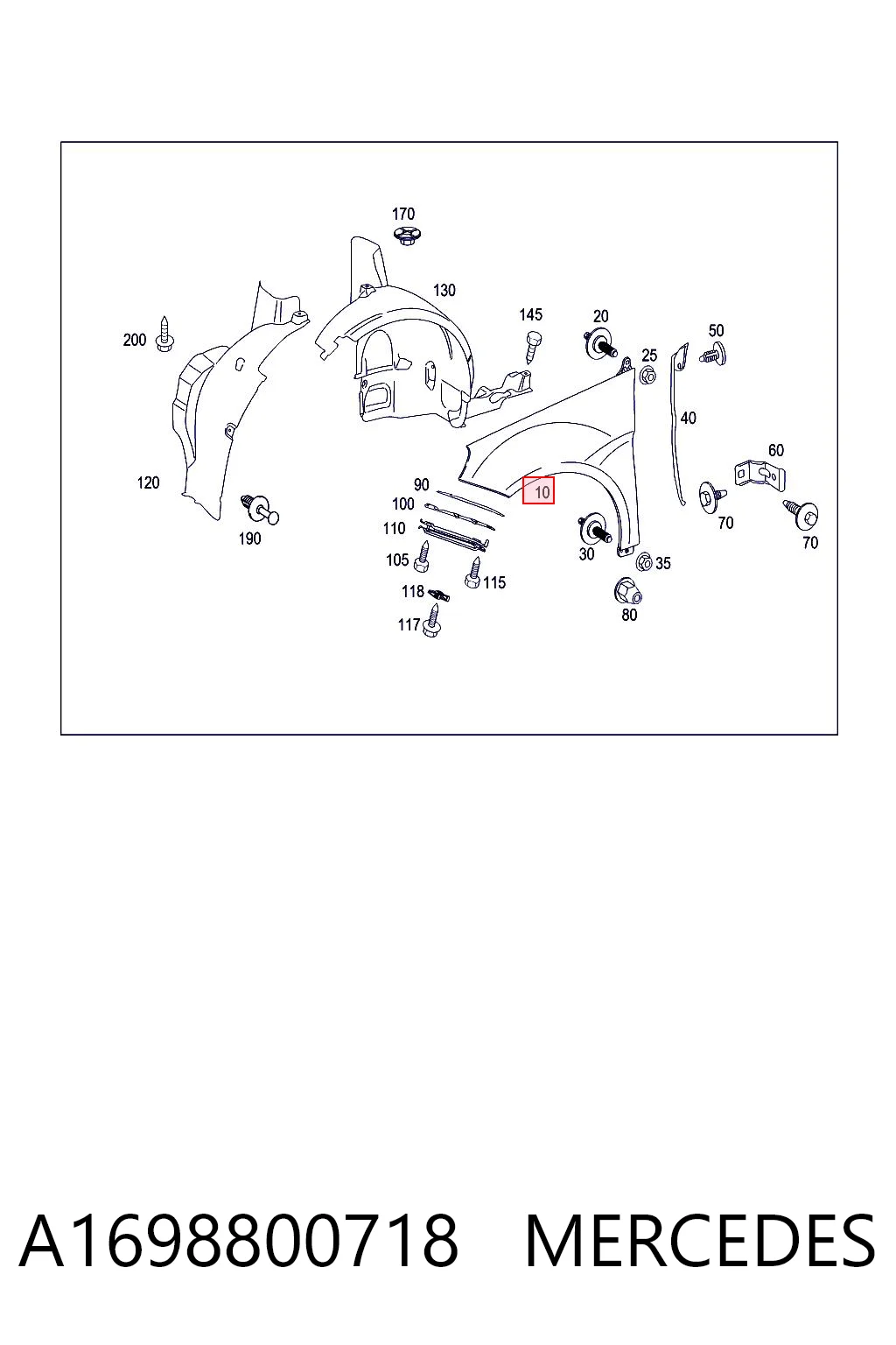 Comprar Aleta delantera izquierda Mercedes B  W245 a bajo precio