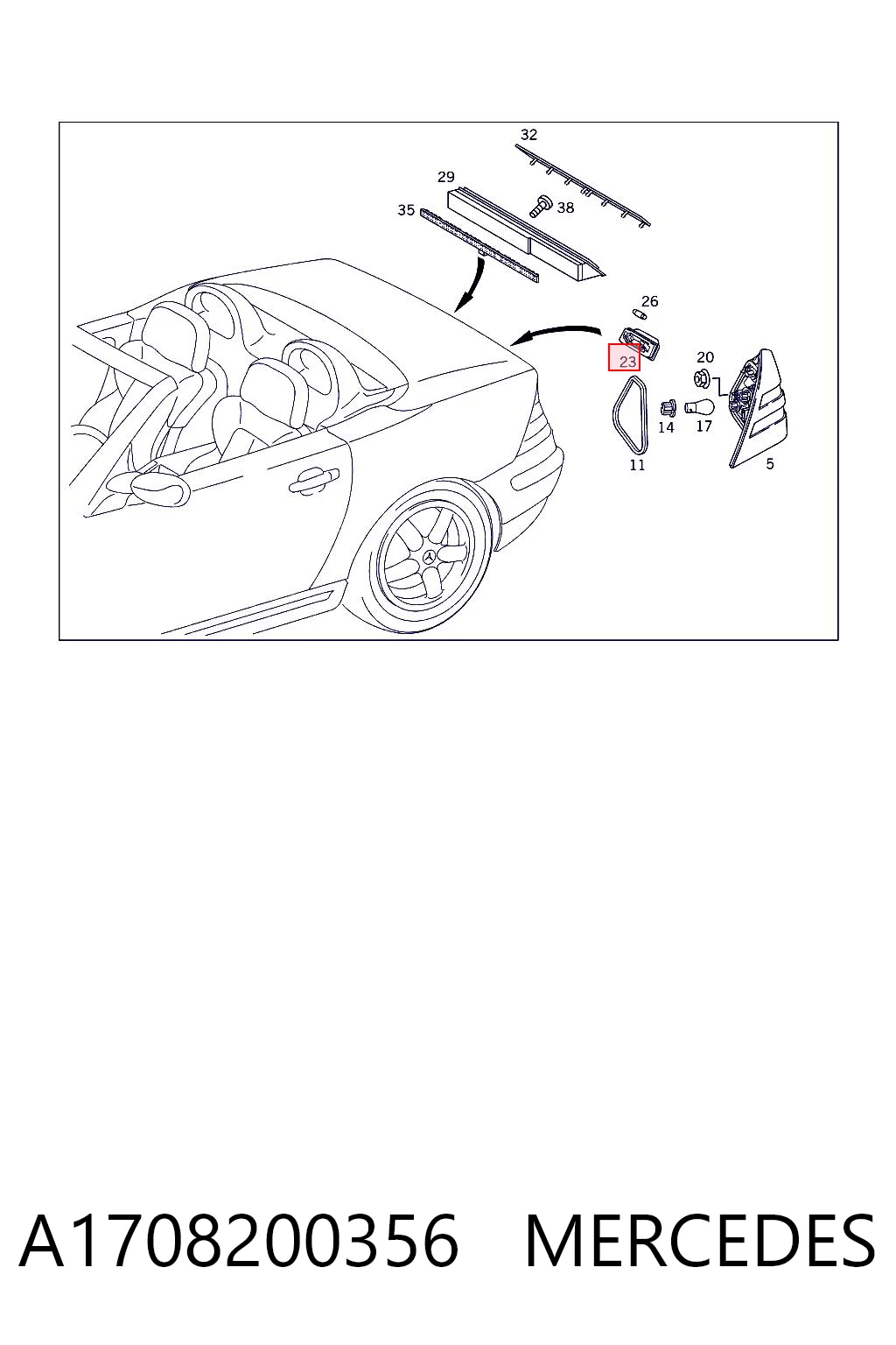 Comprar Luz de matrícula trasera Mercedes C  W202 a bajo precio