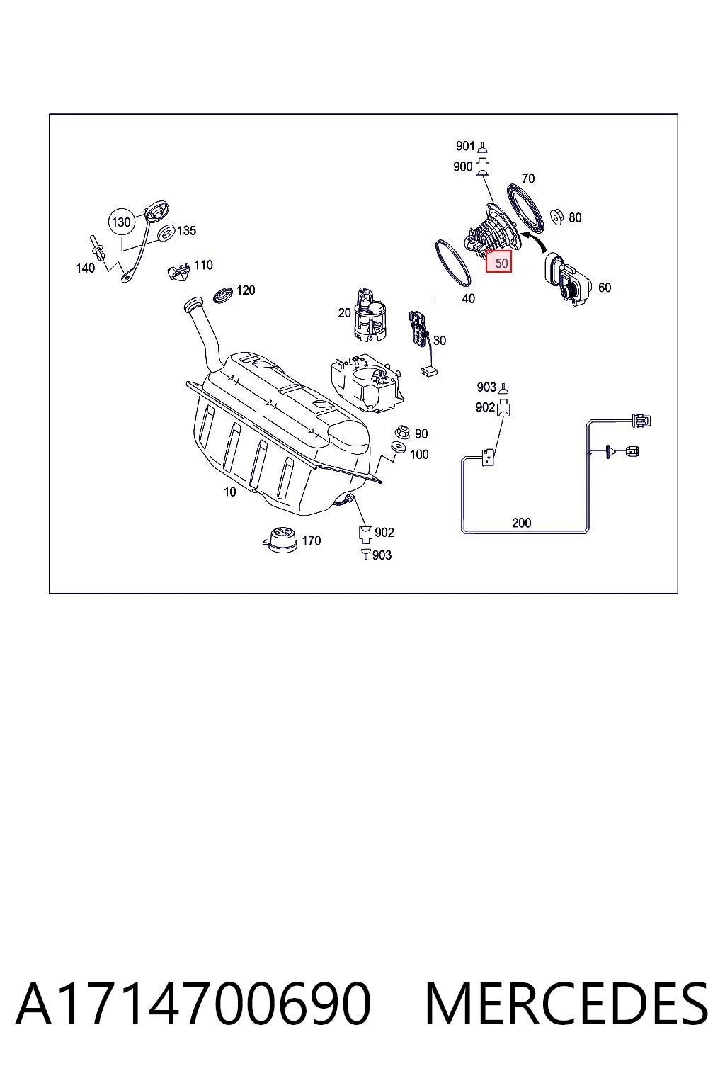 A1714700690 Mercedes Filtro de gasolina