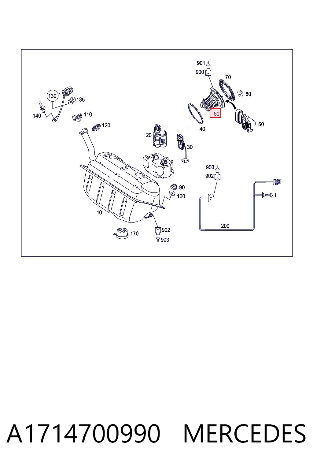 A1714700990 Mercedes Filtro de gasolina
