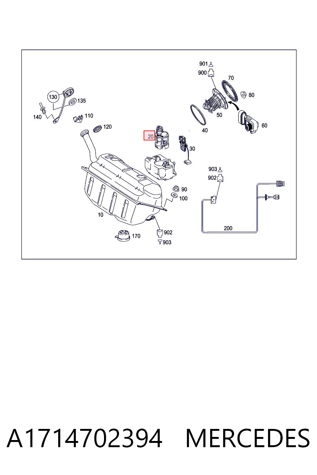 A1714702394 Mercedes Módulo de alimentación de combustible