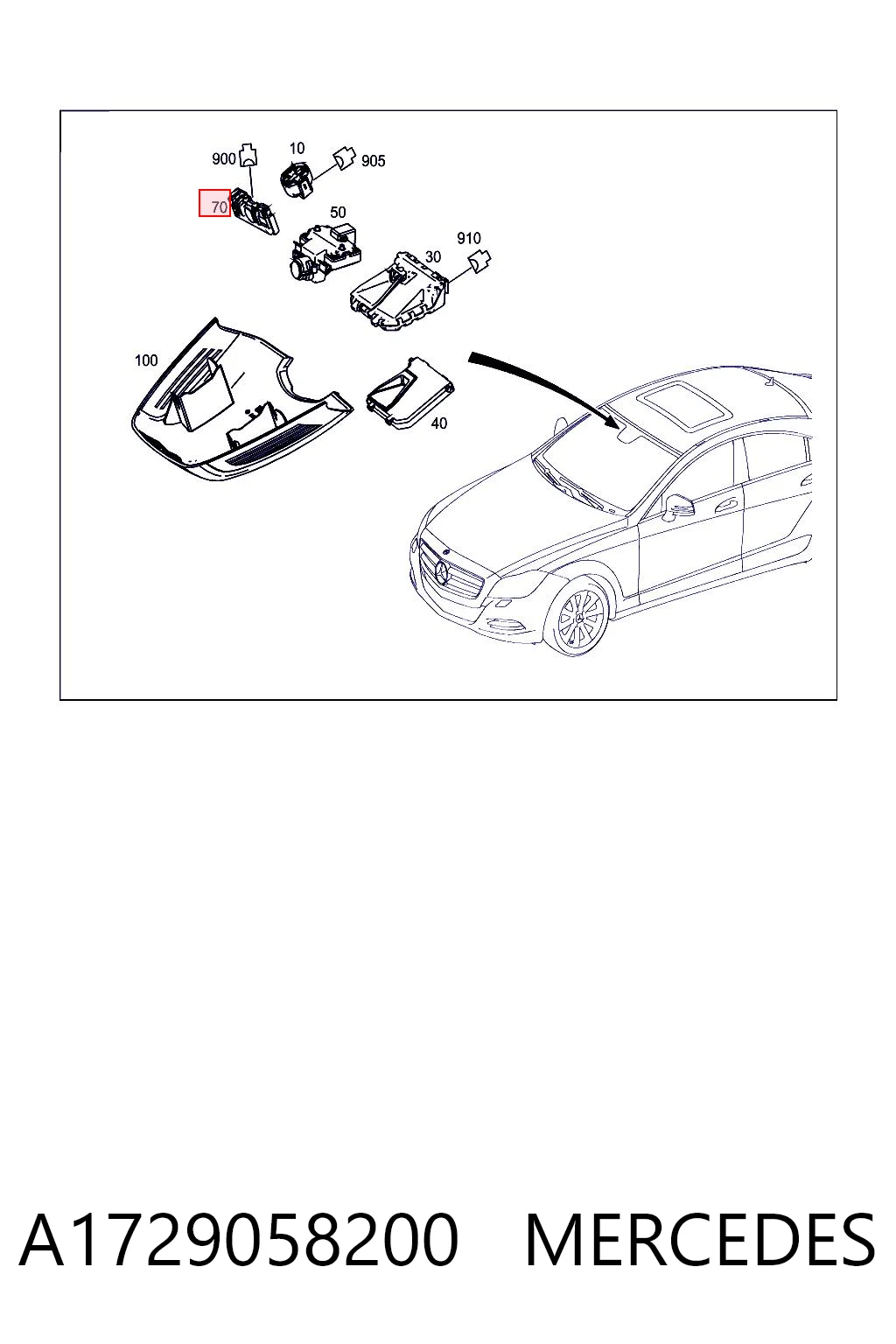 A1729058200 Mercedes Sensor de lluvia