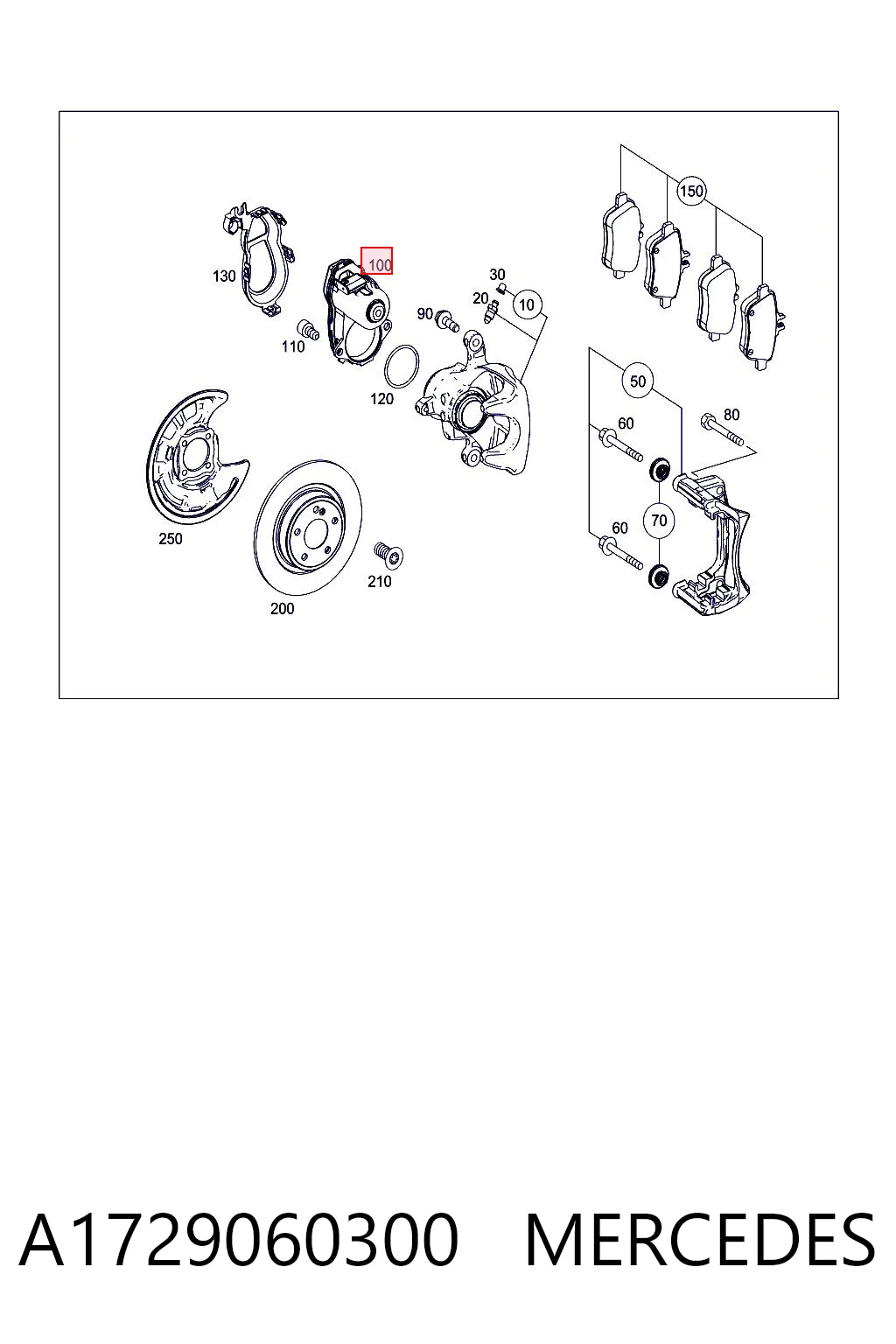A1729060300 Mercedes Motor del actuador de la pinza de freno trasera