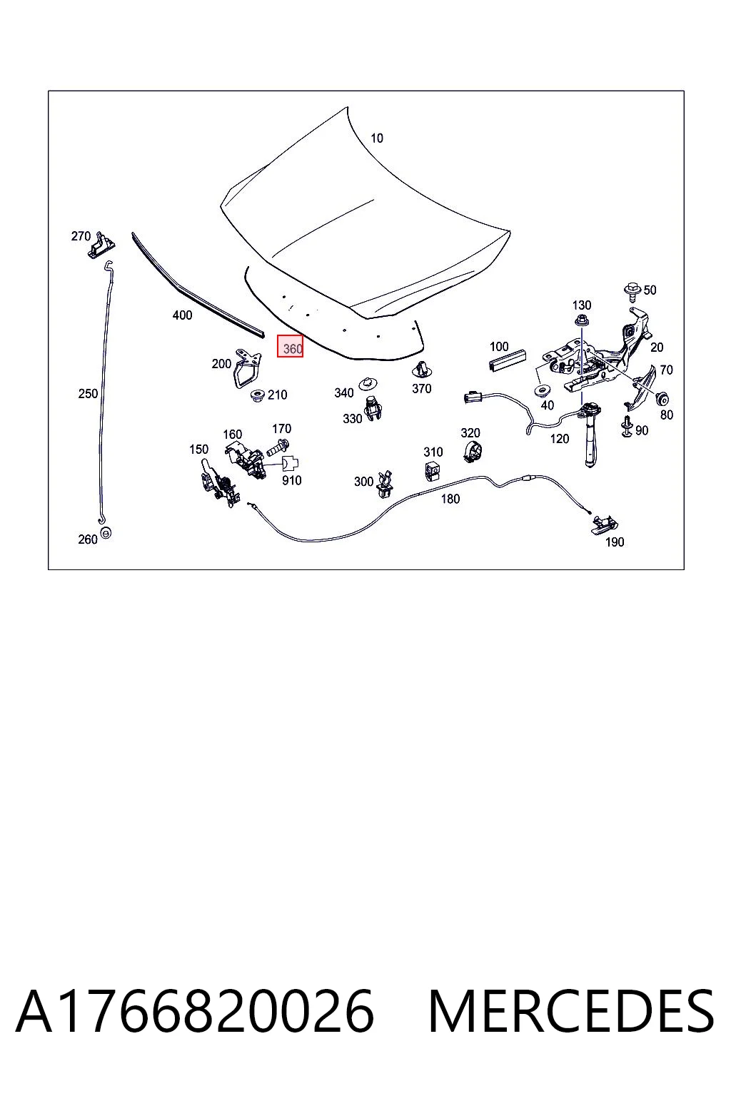 Comprar Aislamiento del Capó Mercedes A  W176