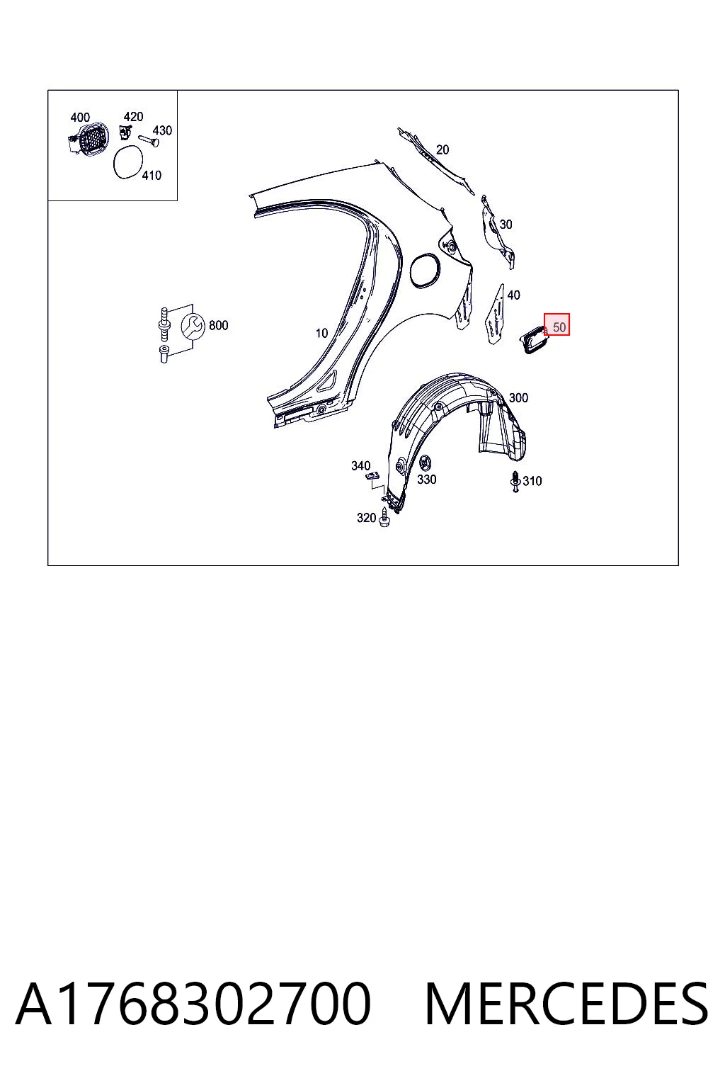 A1768302700 Mercedes Rejilla de ventilación trasera del habitáculo