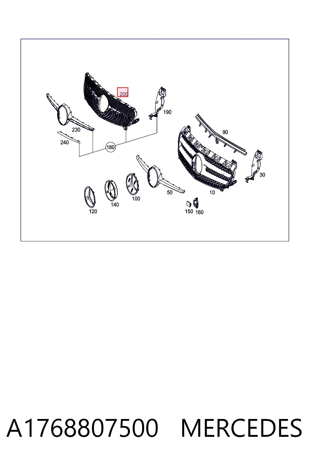 Comprar Parrilla del radiador Mercedes A  W176 a bajo precio