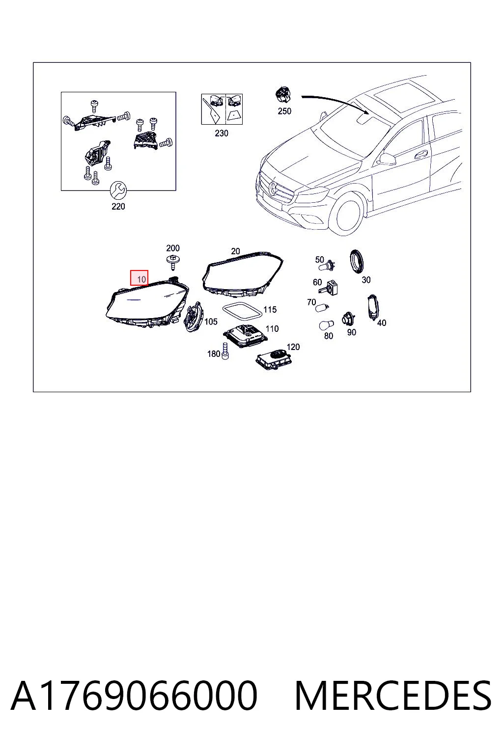 A1769066000 Mercedes Luz derecha