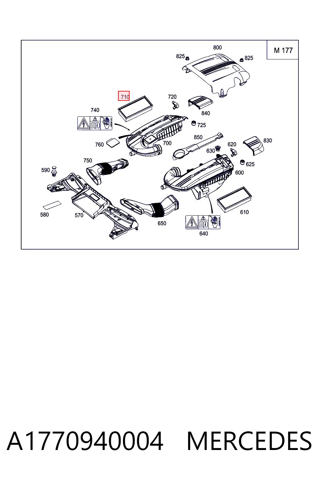 A1770940004 Mercedes Filtro de aire de motor