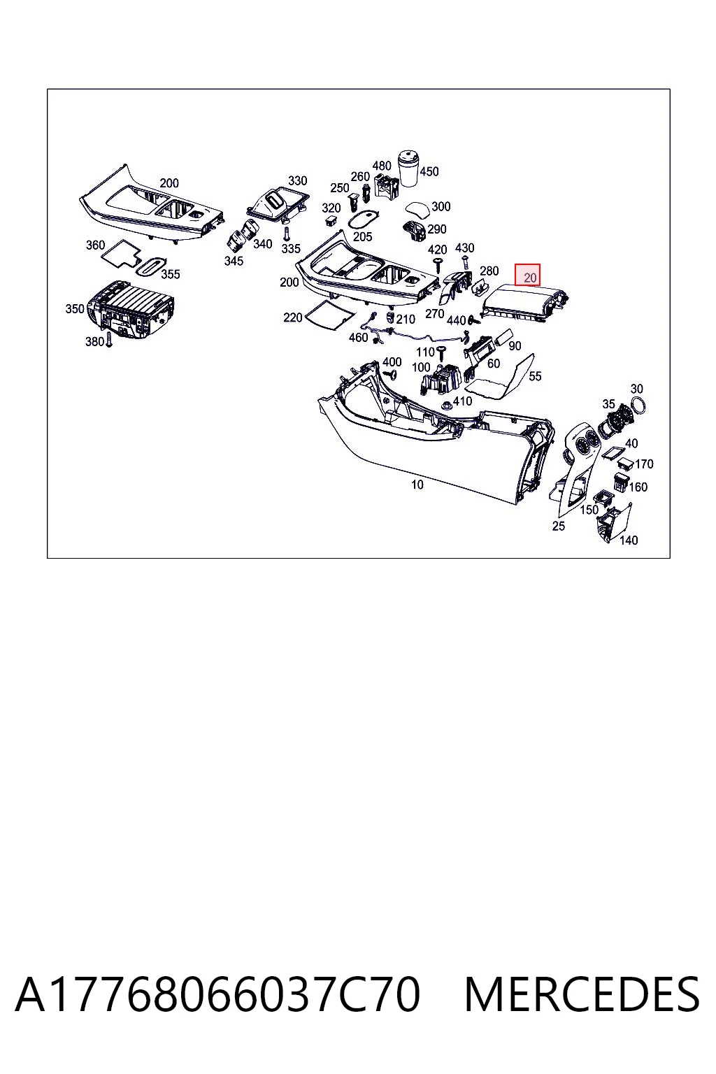 Apoyabrazos para Mercedes A  W177
