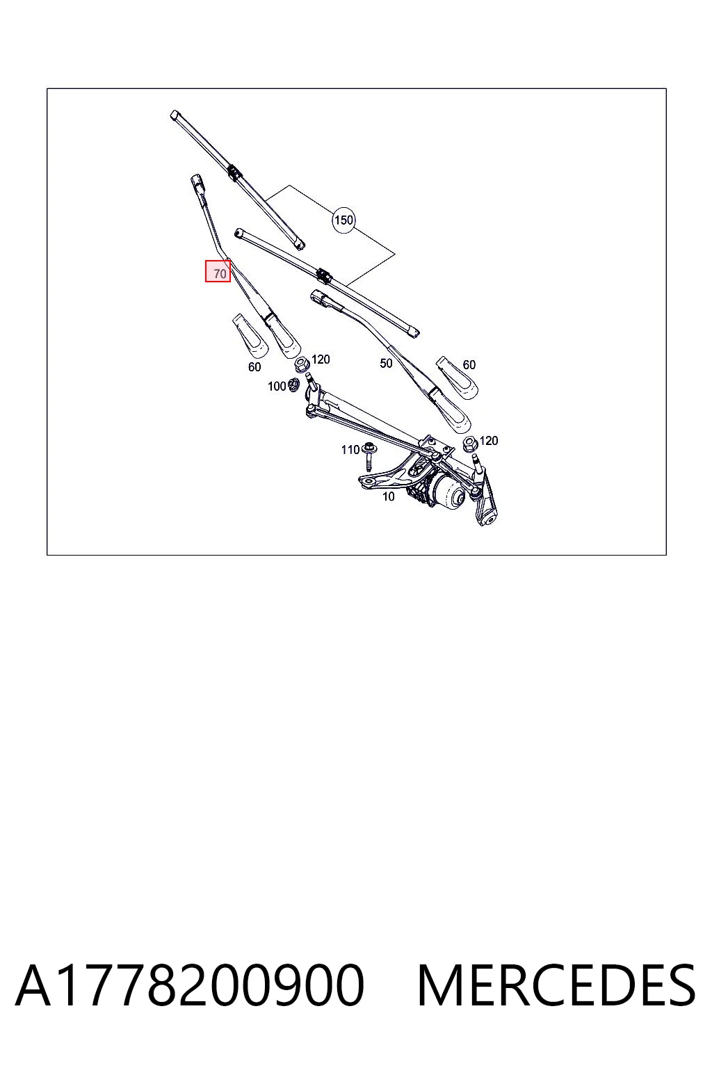 Comprar Brazo del limpiaparabrisas Mercedes A  V177