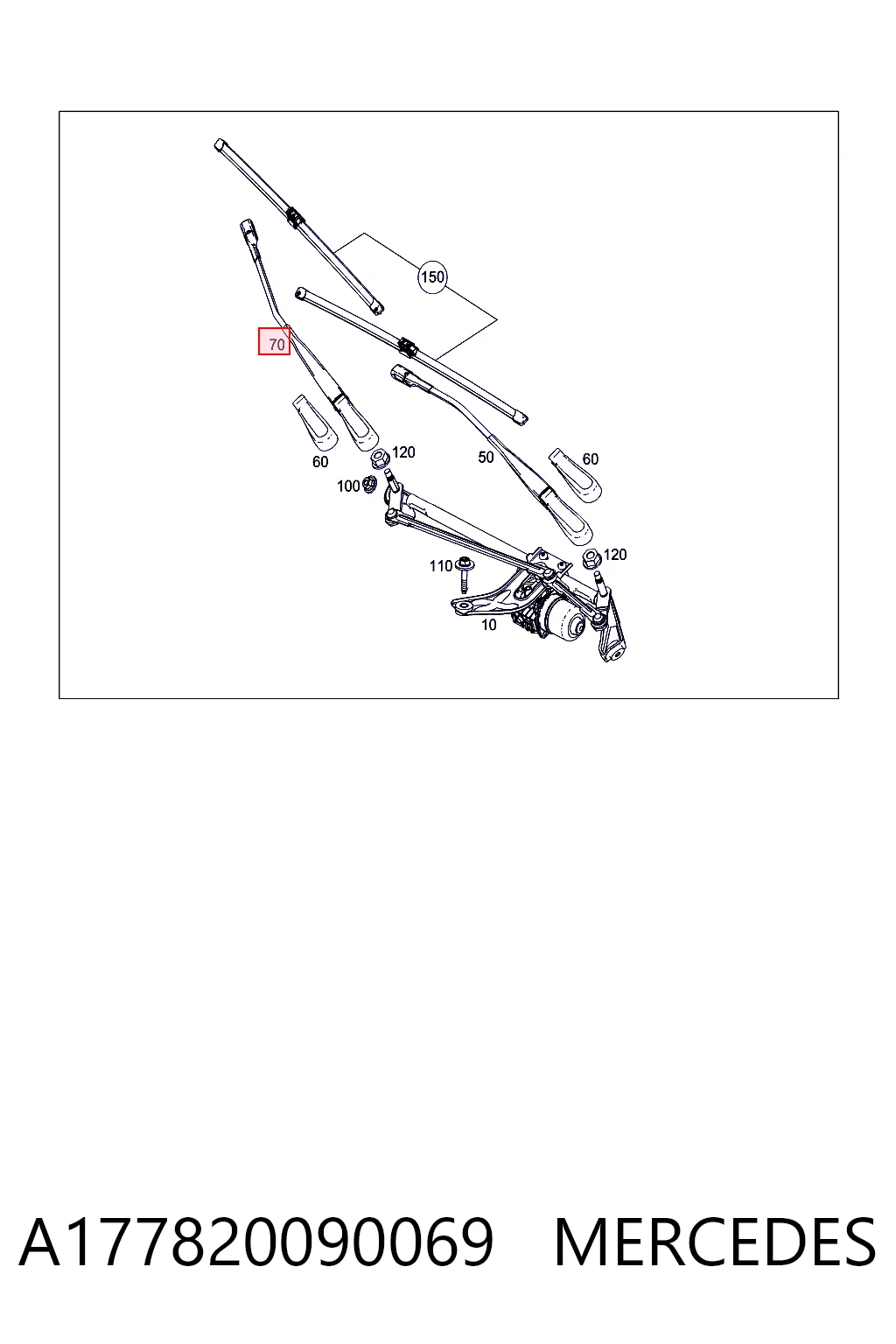 Comprar Brazo del limpiaparabrisas Mercedes A  V177 a bajo precio