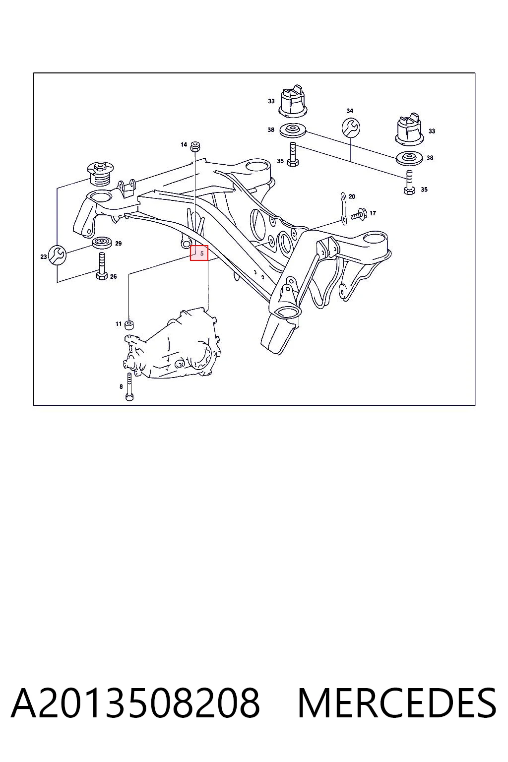 Comprar Subchasis trasero soporte motor Mercedes C W201 a bajo precio
